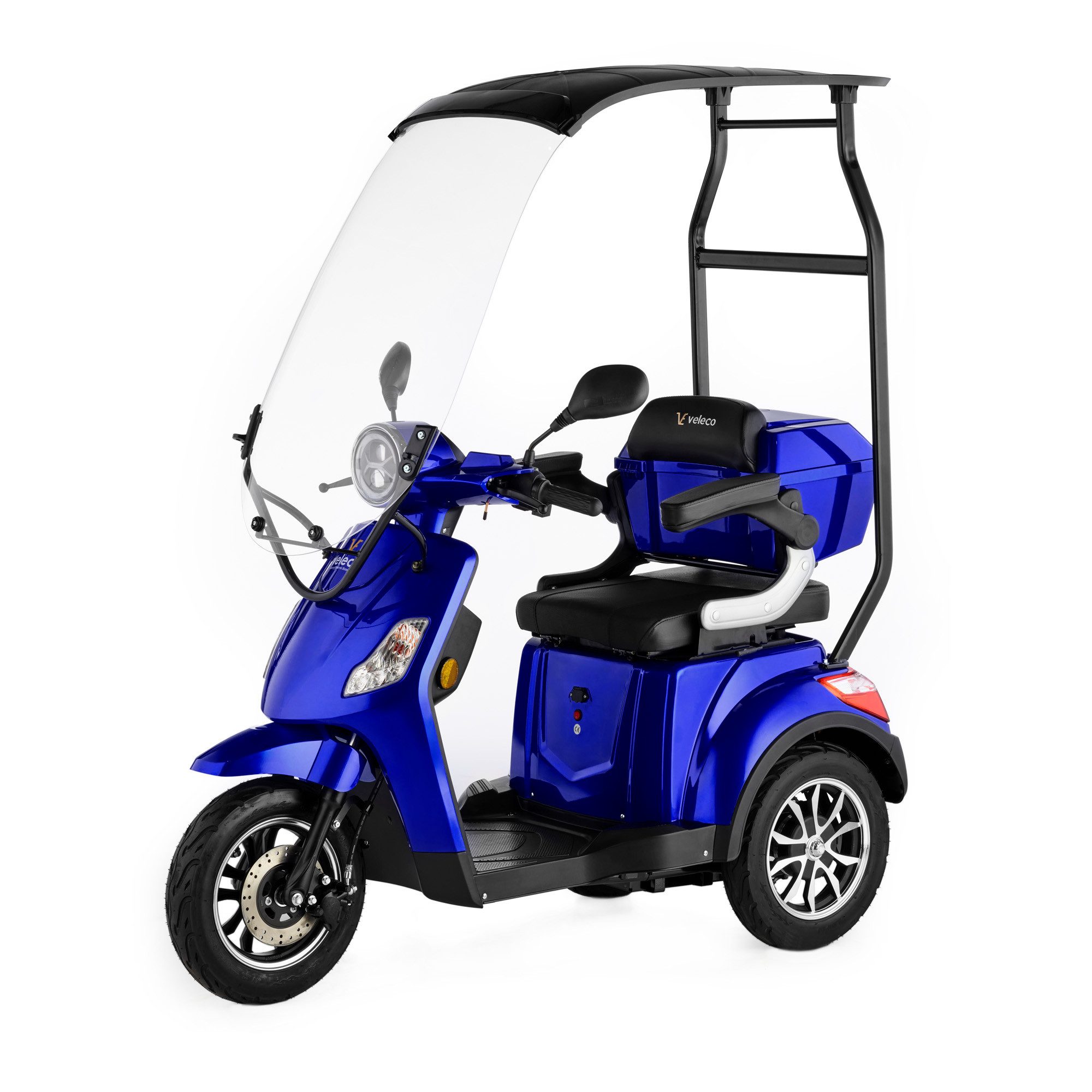 Veleco Elektromobil Draco mit Dach - Seniorenmobil - Mobilitätsroller - Применить montiert, 800,00 W, 12,00 km/h, Dach mit Windschutzscheibe - Elektromagnetische Bremse