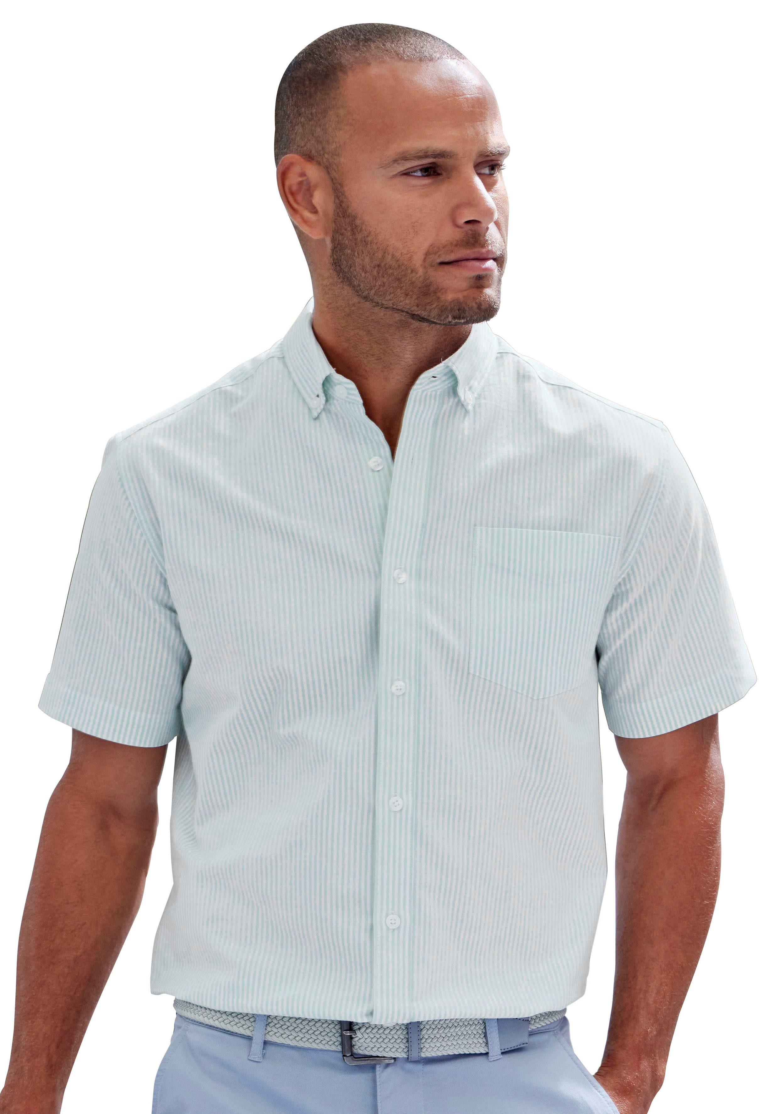 H.I.S Kurzarmhemd Regular fit Oxfordhemd kurzarm mit Button-down-Kragen aus reiner Baumwolle