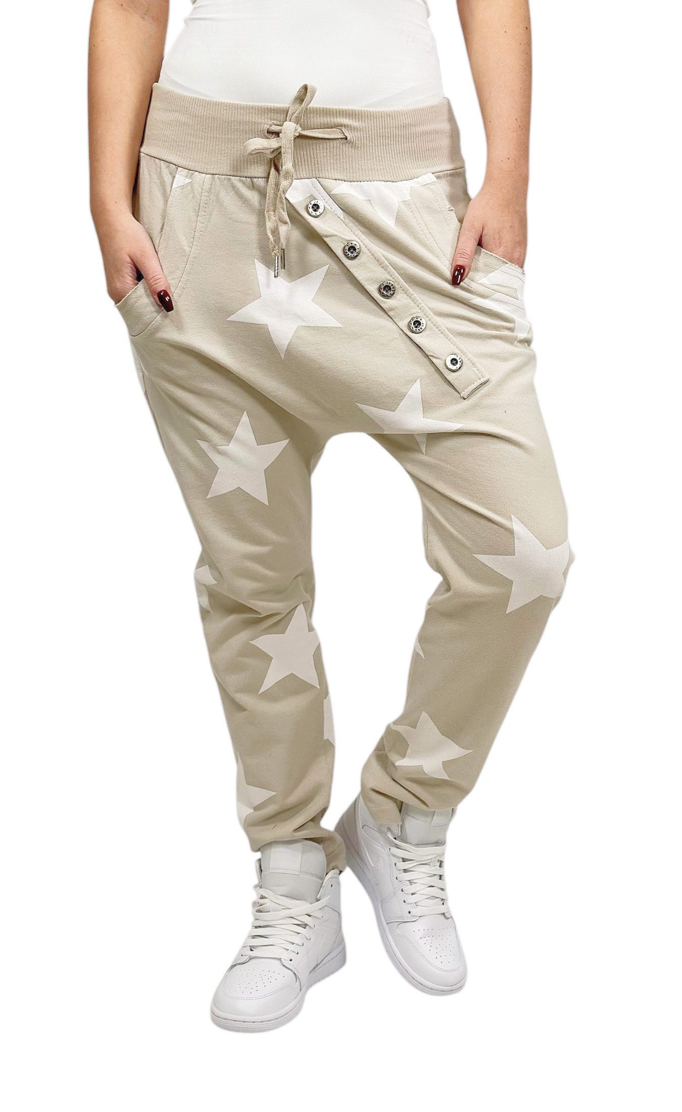 Mississhop Boyfriend-Hose Damen Hose Sweatpants Jogginghose Sterne M.132