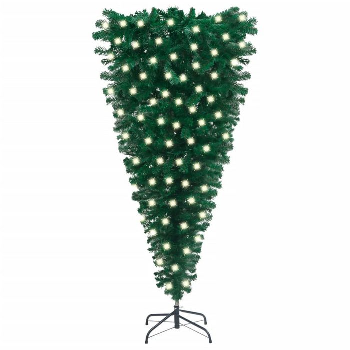 vidaXL Künstlicher Weihnachtsbaum Künstlicher Weihnachtsbaum Kopfüber mit LEDs Grün 150 cm