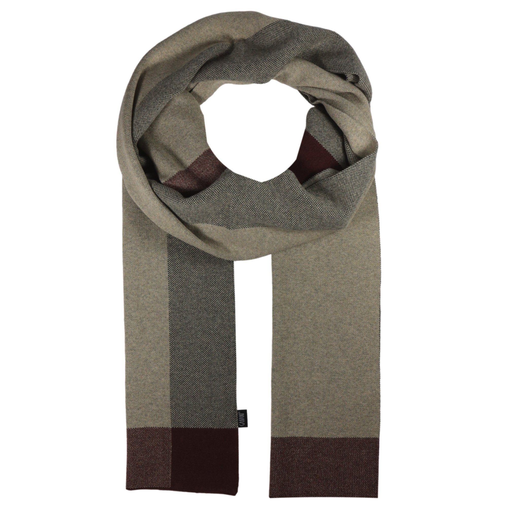 GASSANI Schal Herren-Schal mit Kaschmir Wollschal Winter Kariert, (Winterschal Geschenk für Männer Wolle Warm Weich & Kuschelig, Kratzfrei, 1-St. Anzug-Schal, ohne Fransen, inkl. Rucksack Geschenkverpackung), Halstuch Wärmend, Schotten-Karo Tartan Muster Vintage Retro