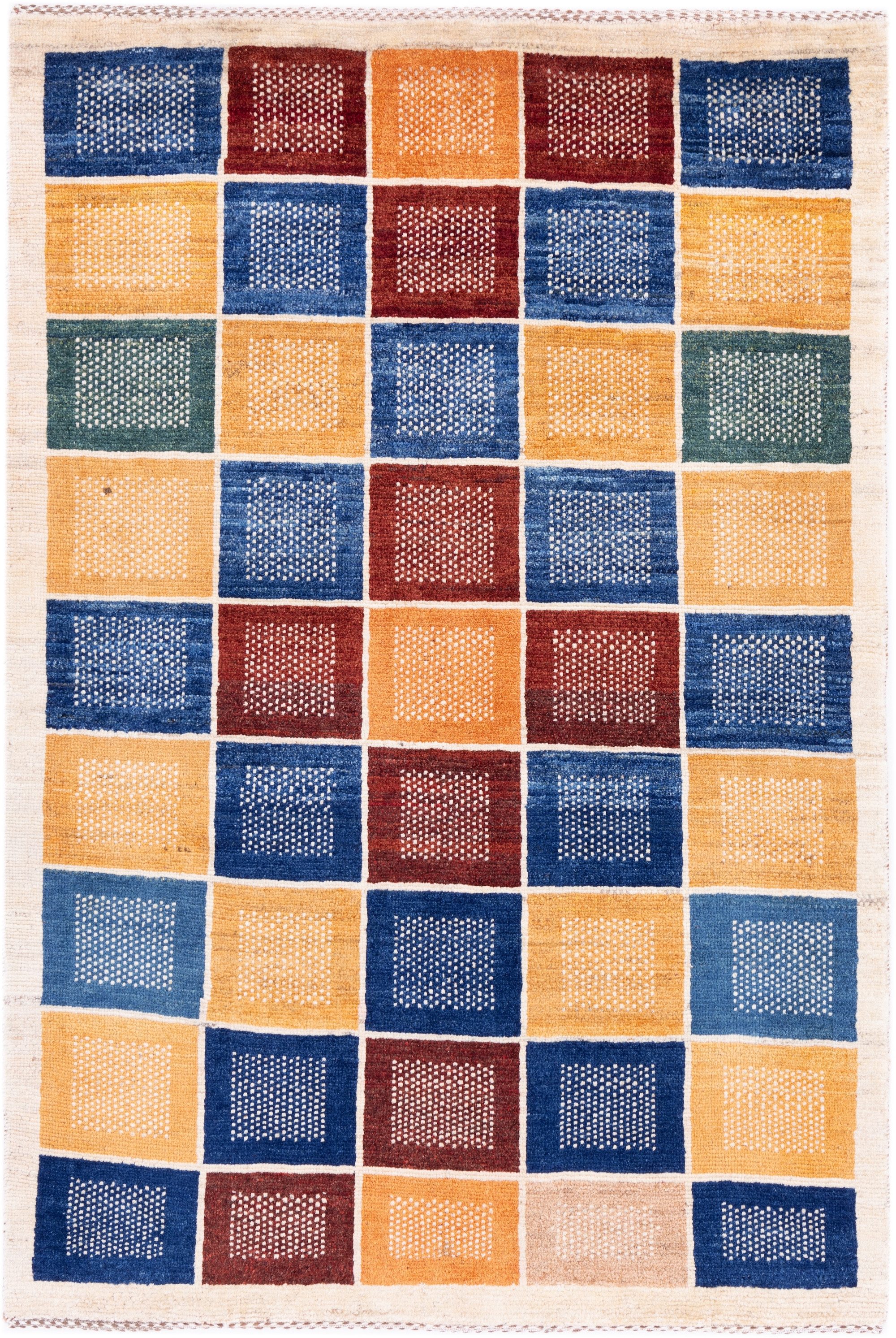 CABBEL Wollteppich Premium Perser Gabbeh Teppich Mehrfarbig 113x170 cm, Rechteckig, Höhe: 20 mm, Handgeknüpftes Unikat aus 100% Wolle – langlebig und natürlich