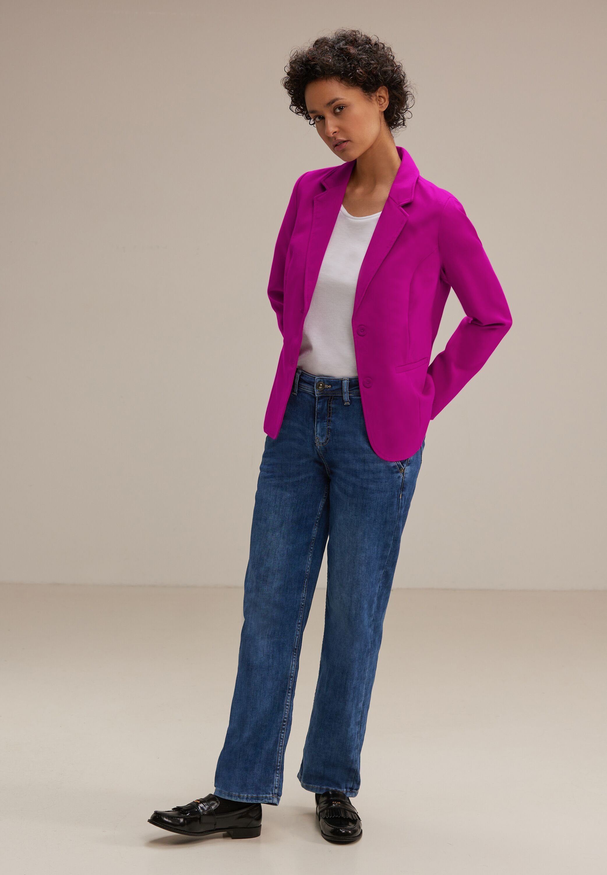 STREET ONE Kurzblazer Reverskragen pink cozy bright mit