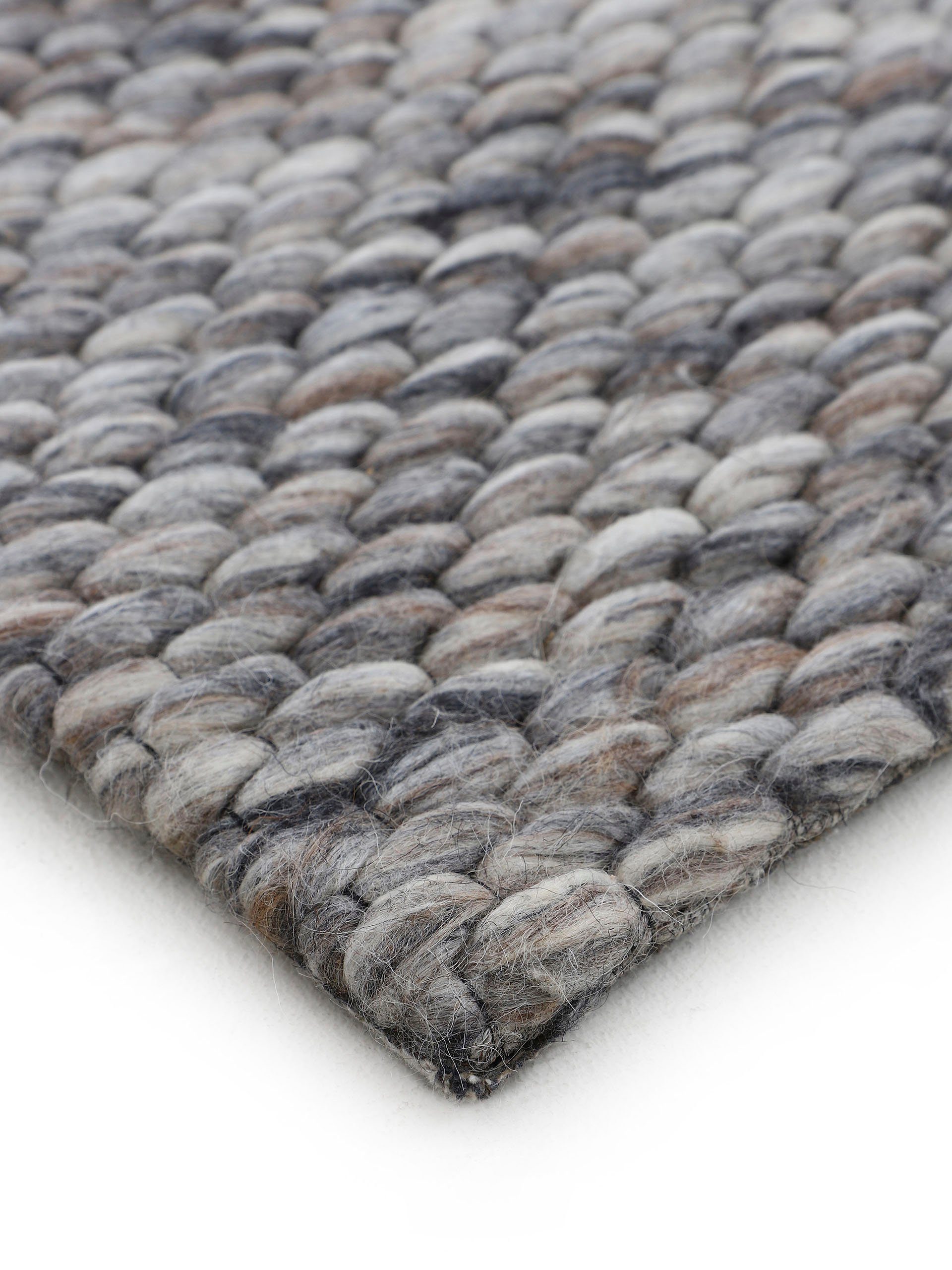 Wollteppich Sina, 14 Dunkelgrau Wolle, handgewebt, meliert, weich carpetfine, & Höhe: mm, rechteckig, kuschelig Handweb Teppich, reine