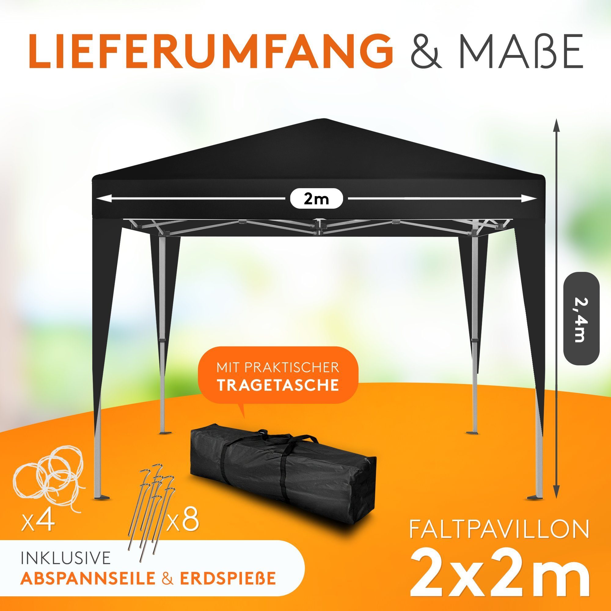 Kronenburg Partyzelt Faltpavillon 2x2 m wasserdicht günstig online kaufen