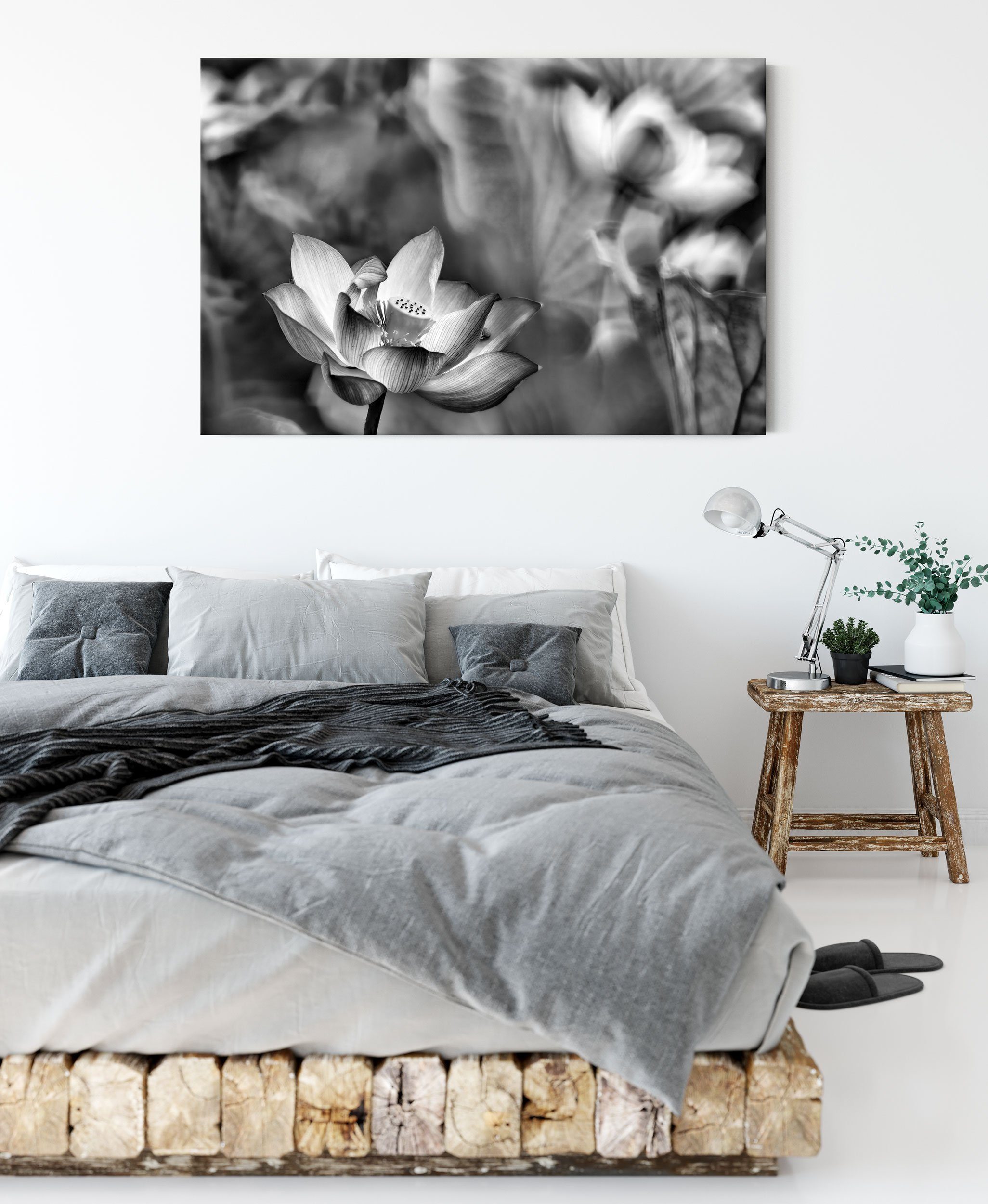 Pixxprint Leinwandbild Wunderschöne Lotusblüten, bespannt, Wunderschöne Leinwandbild inkl. Lotusblüten (1 St), fertig Zackenaufhänger