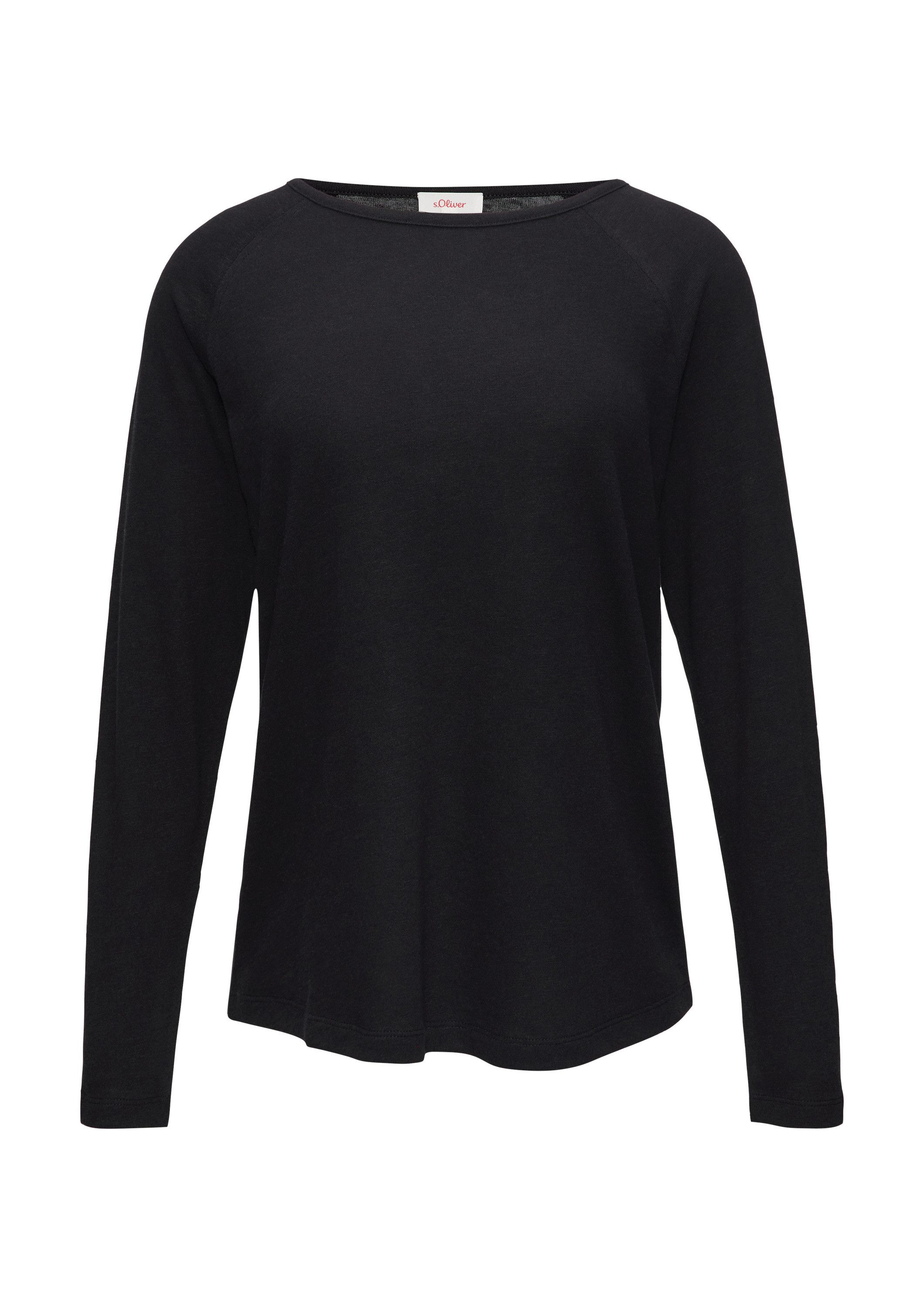 s.Oliver Langarmshirt T-Shirt Langarmshirt mit Flammgarnstruktur und Raglan günstig online kaufen