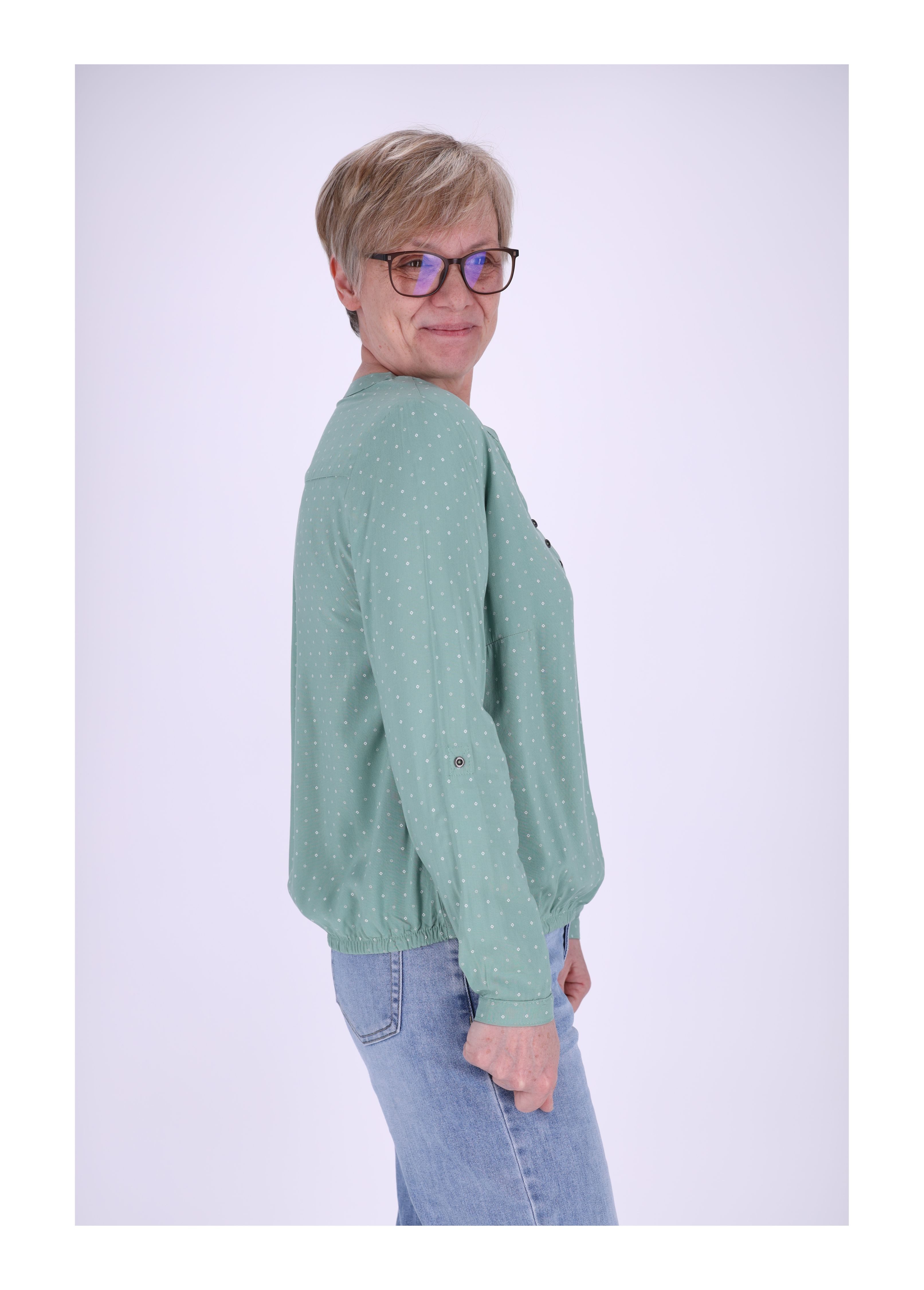 SPLASH OF COLOR Klassische Bluse Schlupfbluse mit Gummibund und Minimalprin günstig online kaufen