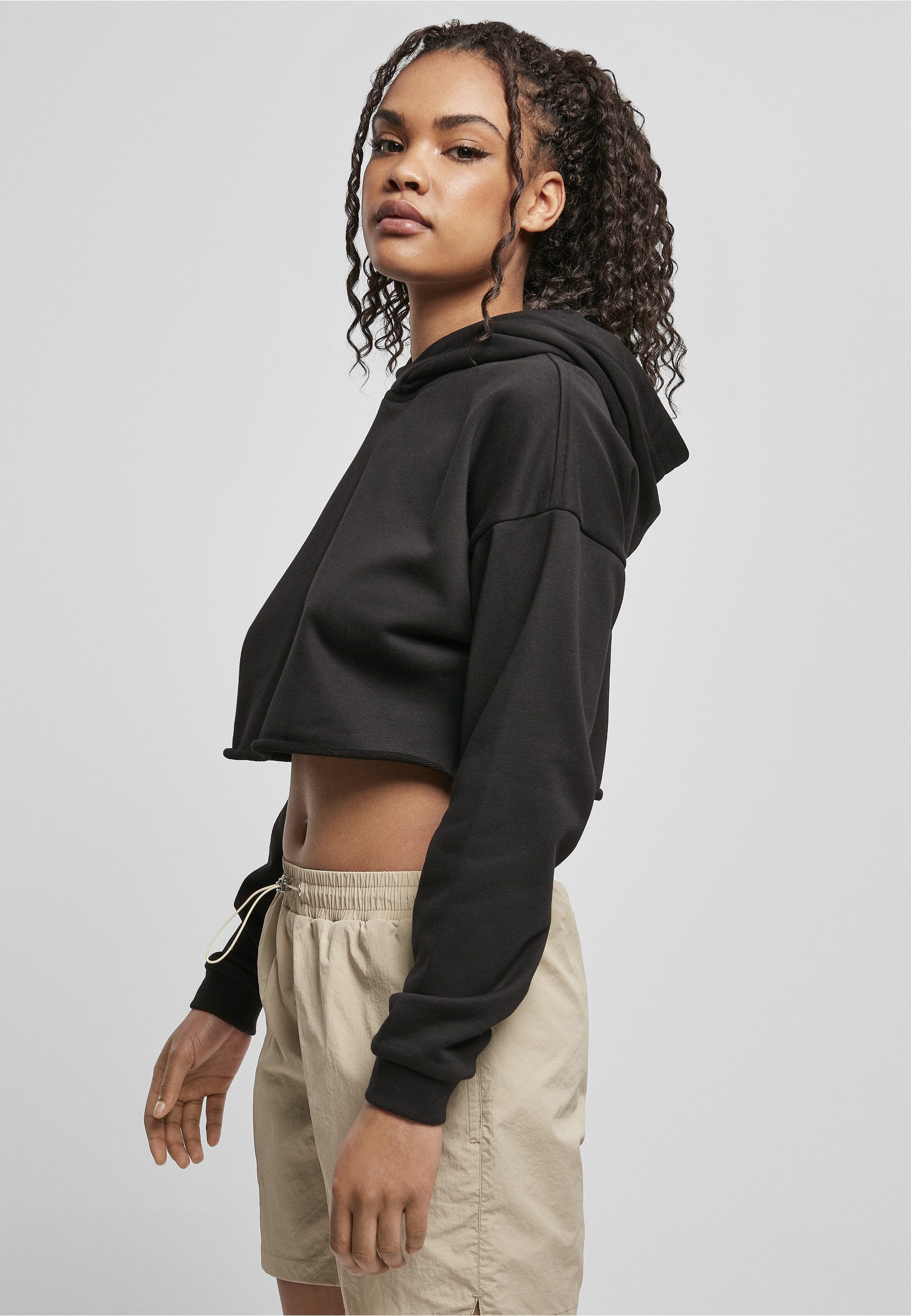 URBAN CLASSICS Sweatshirt Urban Classics Damen Ladies Oversized Cropped Hoody (1-tlg)
