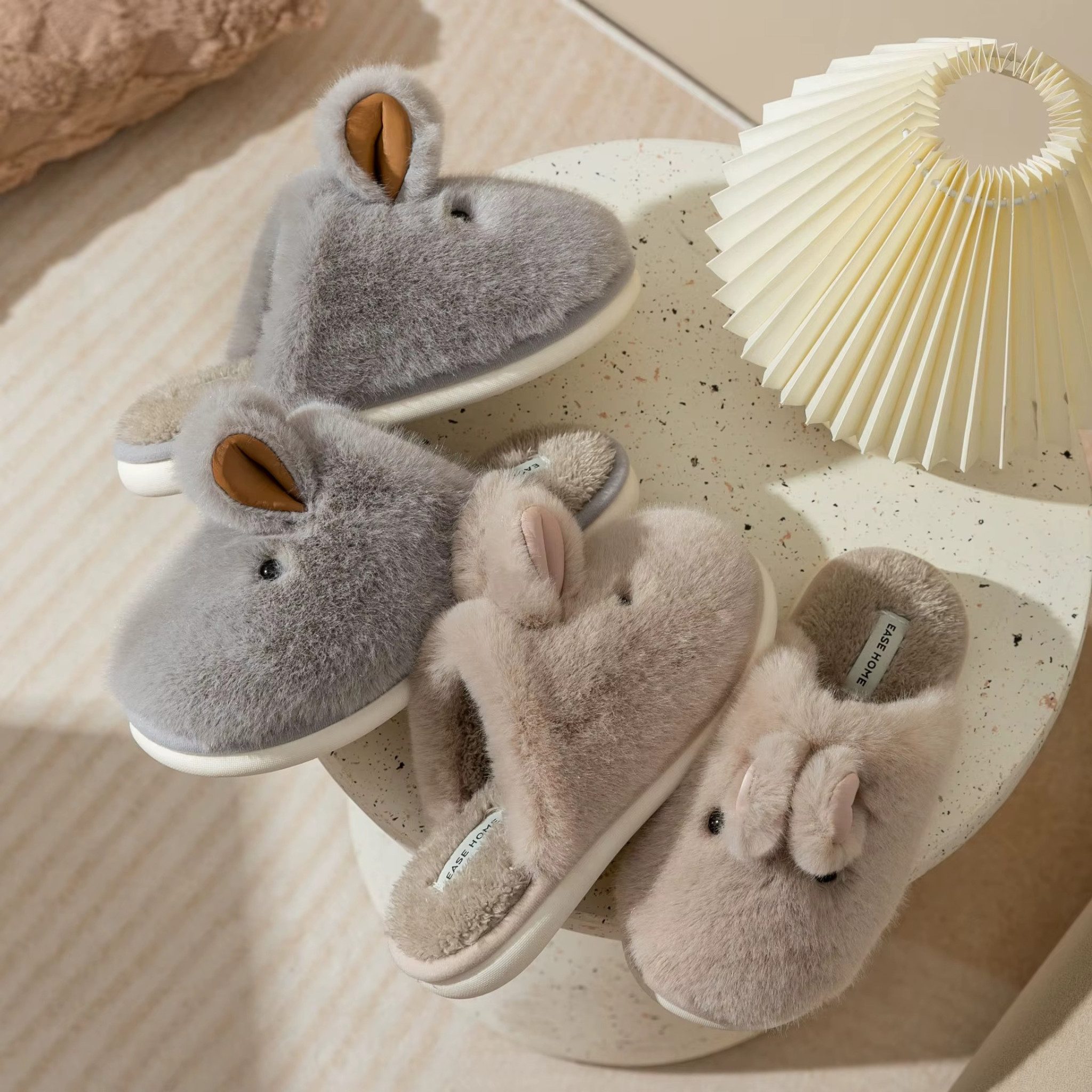 NEXORA Hasen Hausschuhe Damen – warm & flauschig, Plüsch Hausschuhe Plüsch Hausschuhe (Paar, Paar) extra kuschelige Hausschuhe im Hasendesign