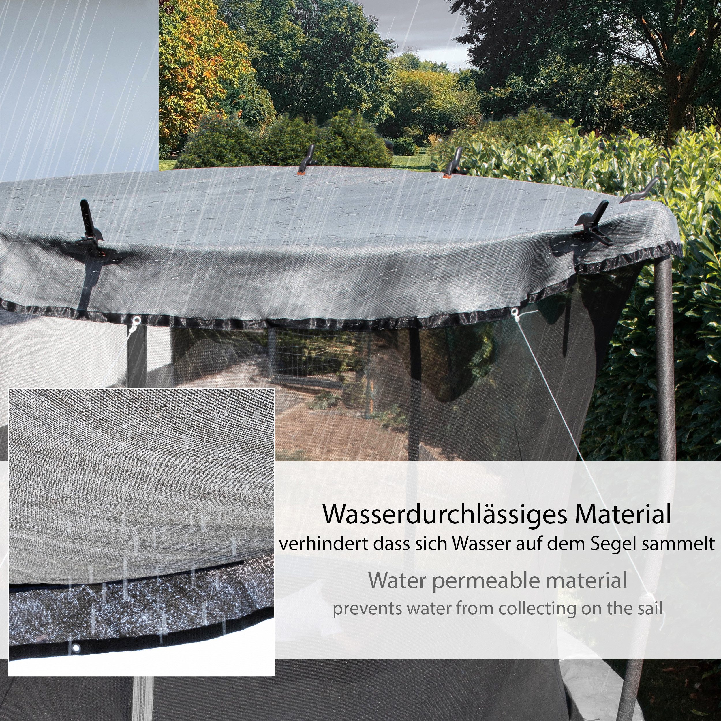 ONVAYA Sunshade for Trampoline, New Model, Tear-Resistant and Breathable