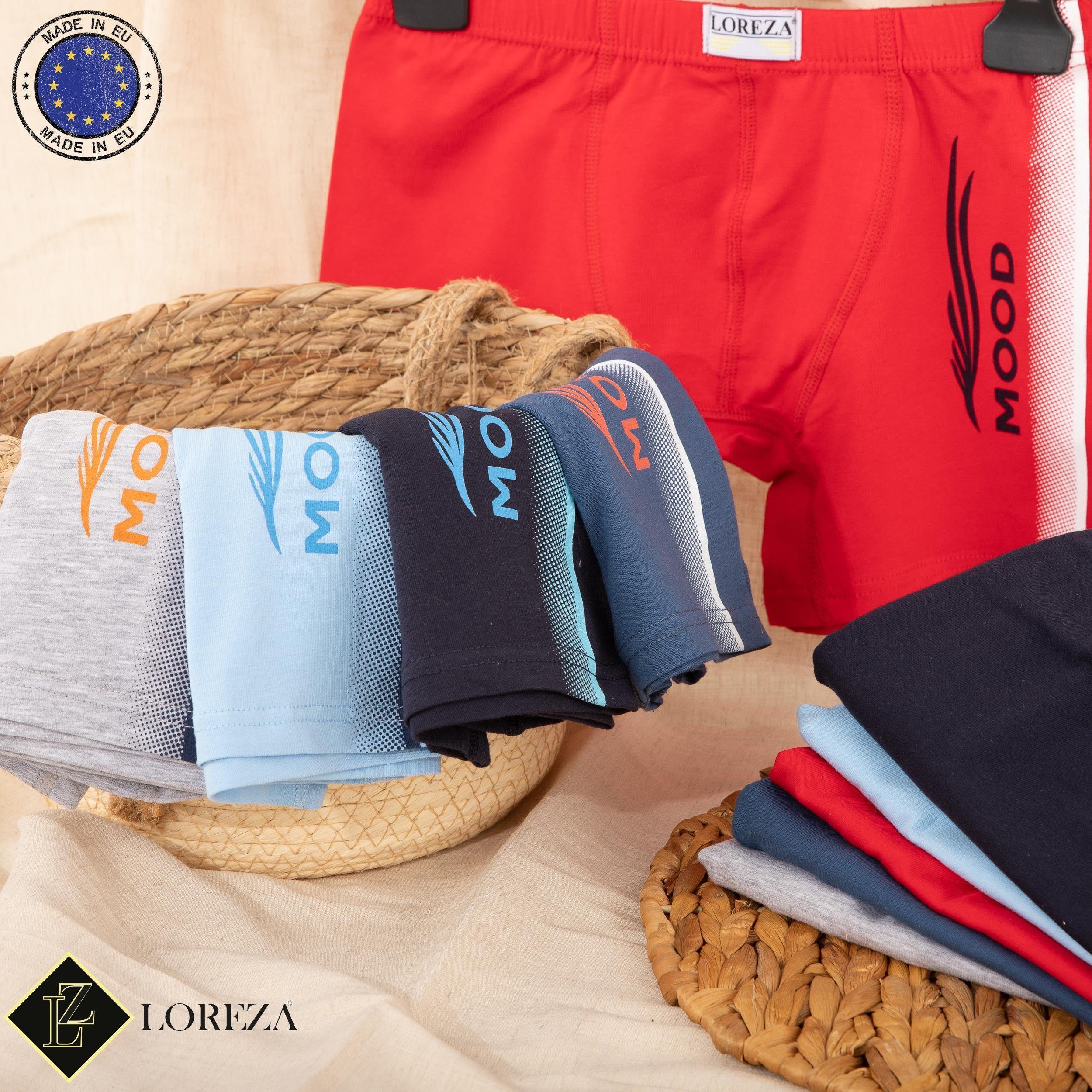 LOREZA Boxershorts 10 Jungen Boxershorts Unterhosen aus Baumwolle 92-170 - Mood (Set, 10-St)