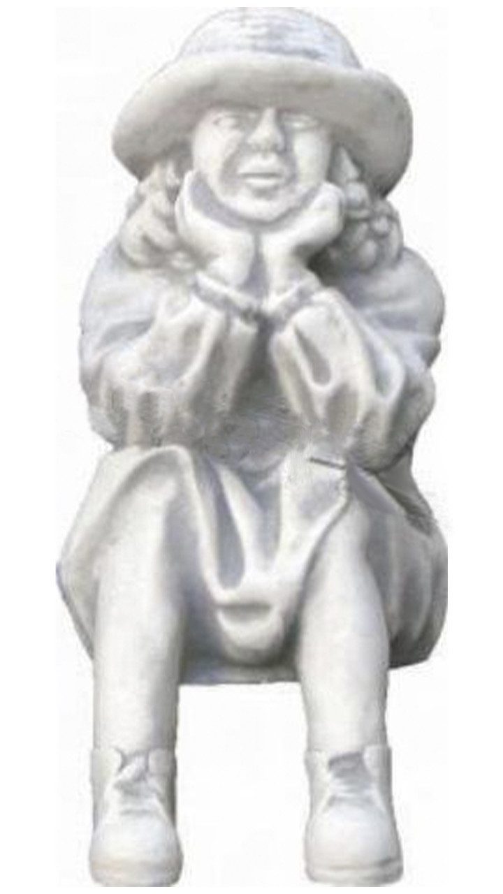 Gartenfigur Junge Sitzende Figur Statue Skulptur Gartendeko