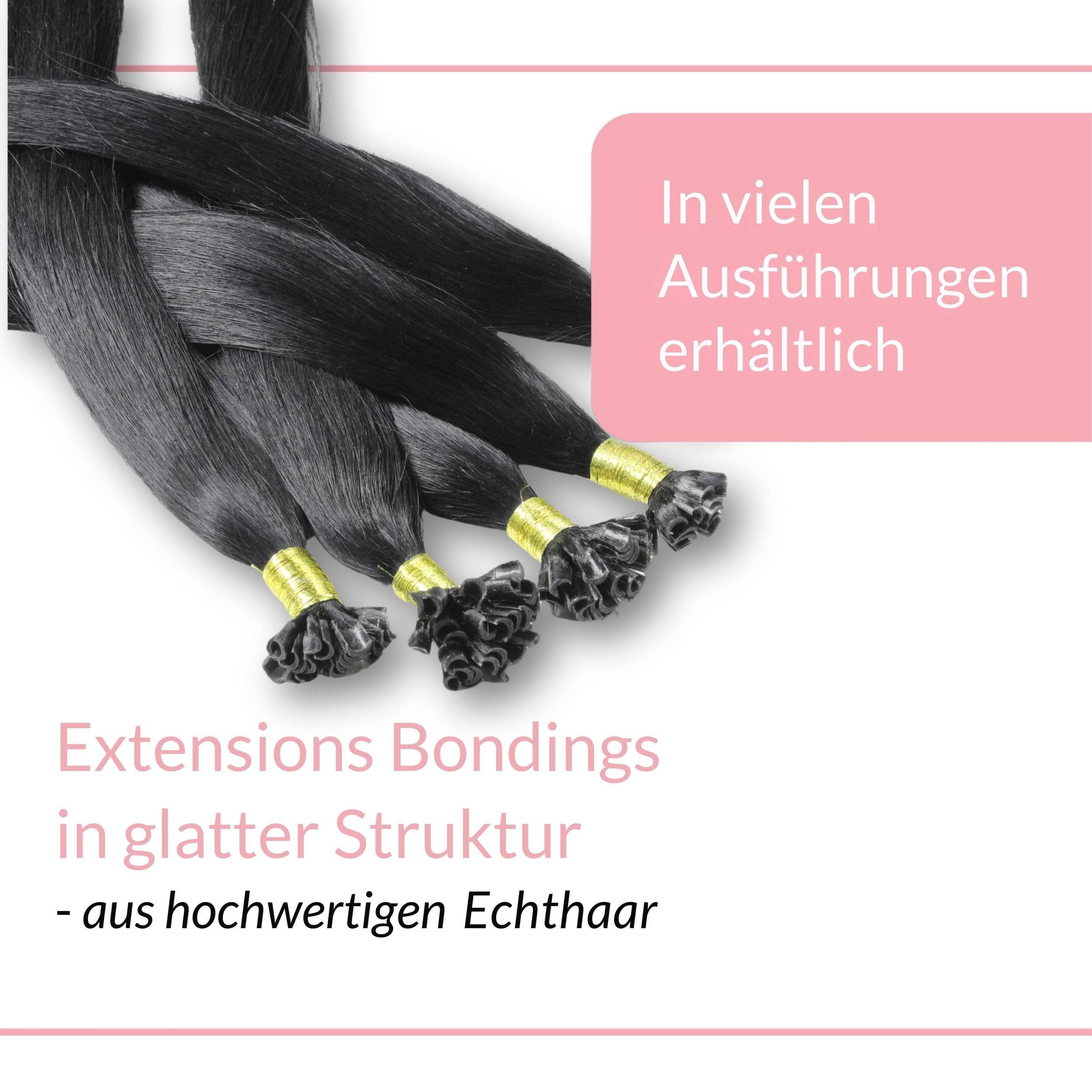 hair2heart Echthaar-Extension Bonding Extensions - glatt #2/0 Schwarz 1g 50cm