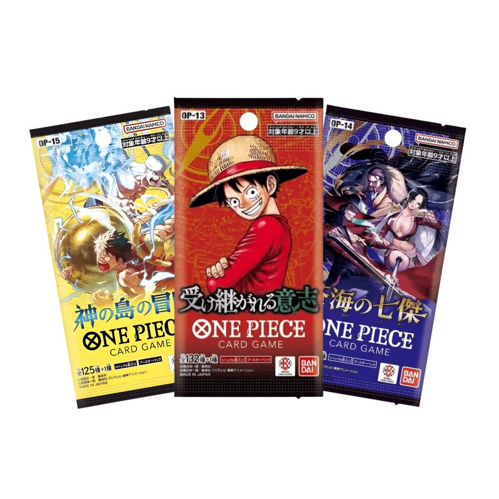 BANDAI NAMCO Sammelkarte One Piece Japan Booster Set 3 verschiedene zufällige Packs