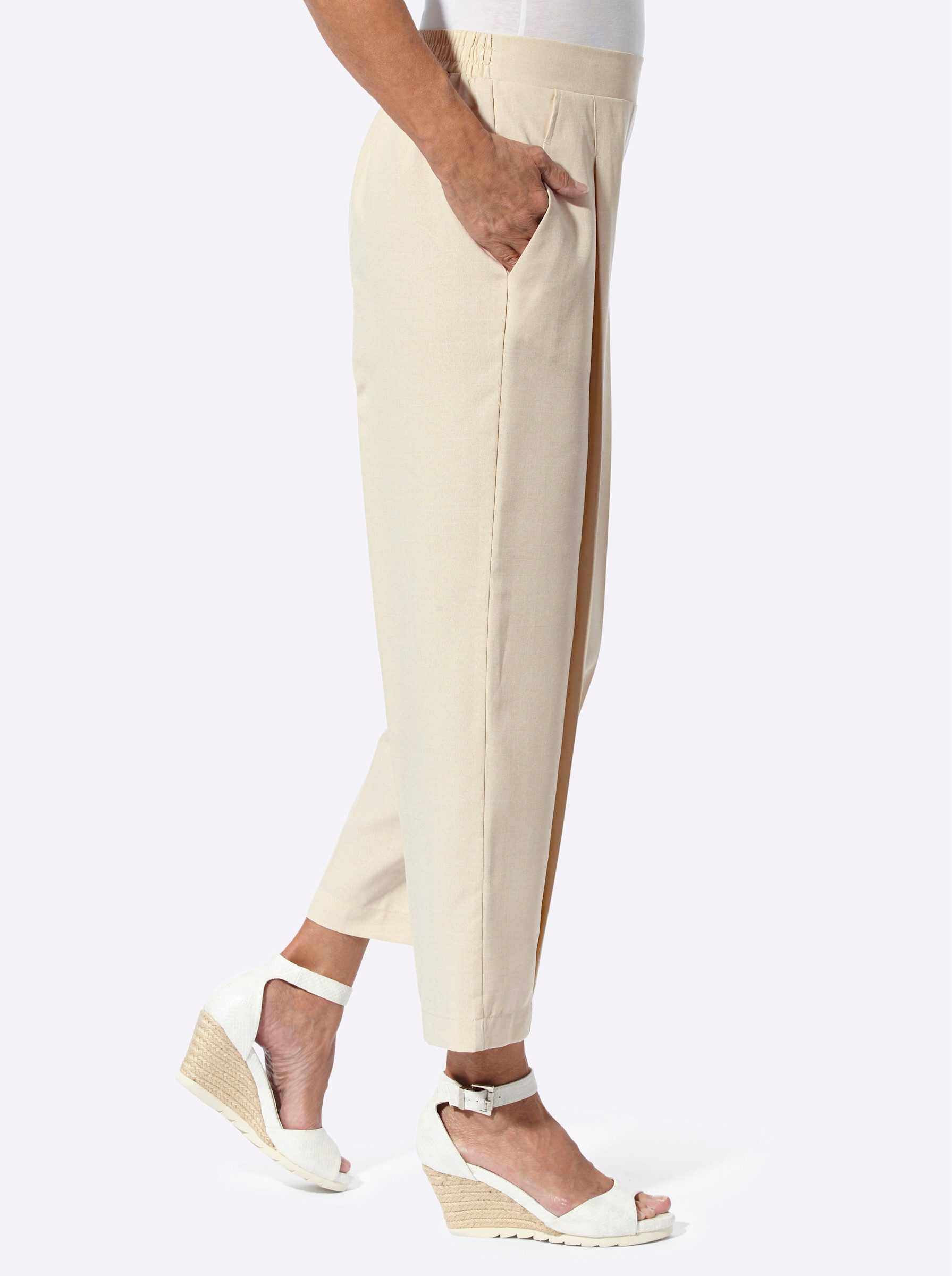 Sieh an! Jerseyhose Bundfaltenhose komfortabel günstig online kaufen