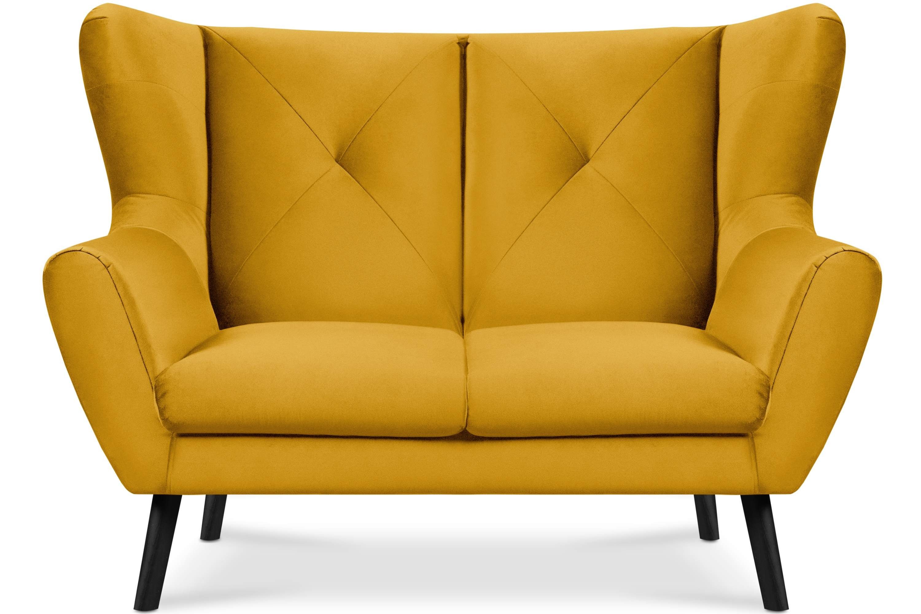Konsimo Schaumstoff 2 im Sofa bequemer MIRO wasserabweisender Oberstoff, Sofa Sitzer, gelb Sitz gelb |
