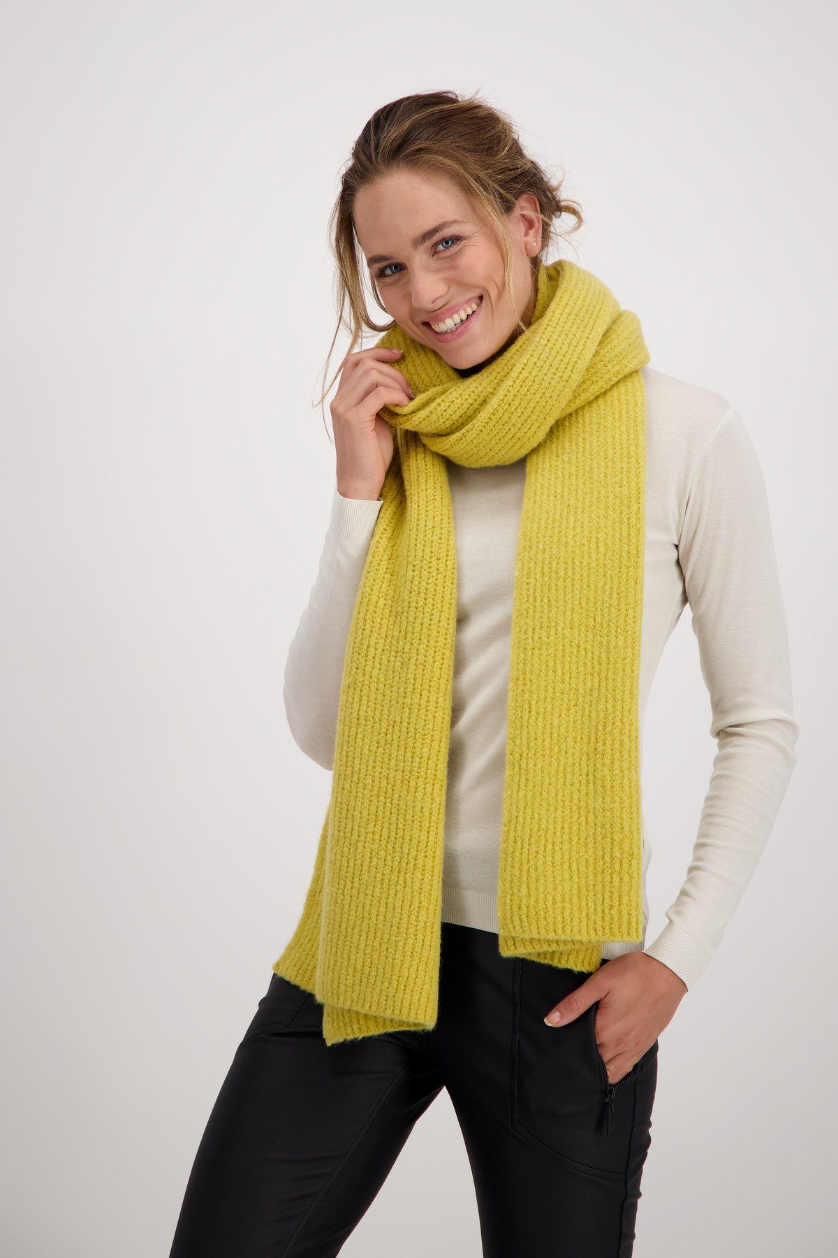 【Echt】 Monari Strickschal Basic Strickschal Qualität in flauschiger