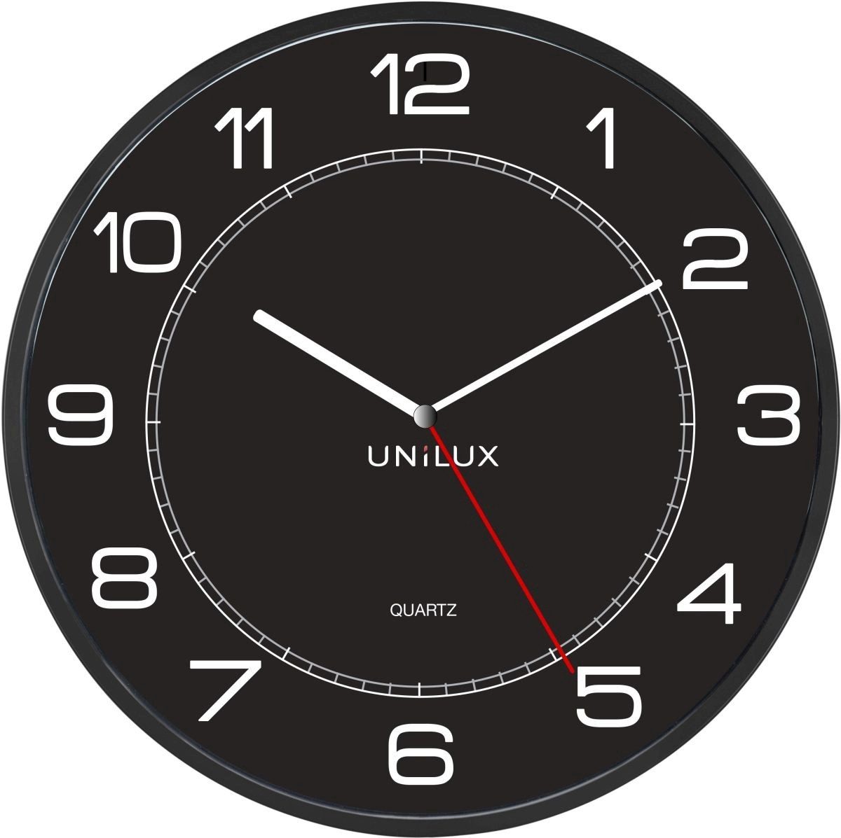 unilux Uhr Wanduhr Mega Kunststoff 57,5 cm schwarz