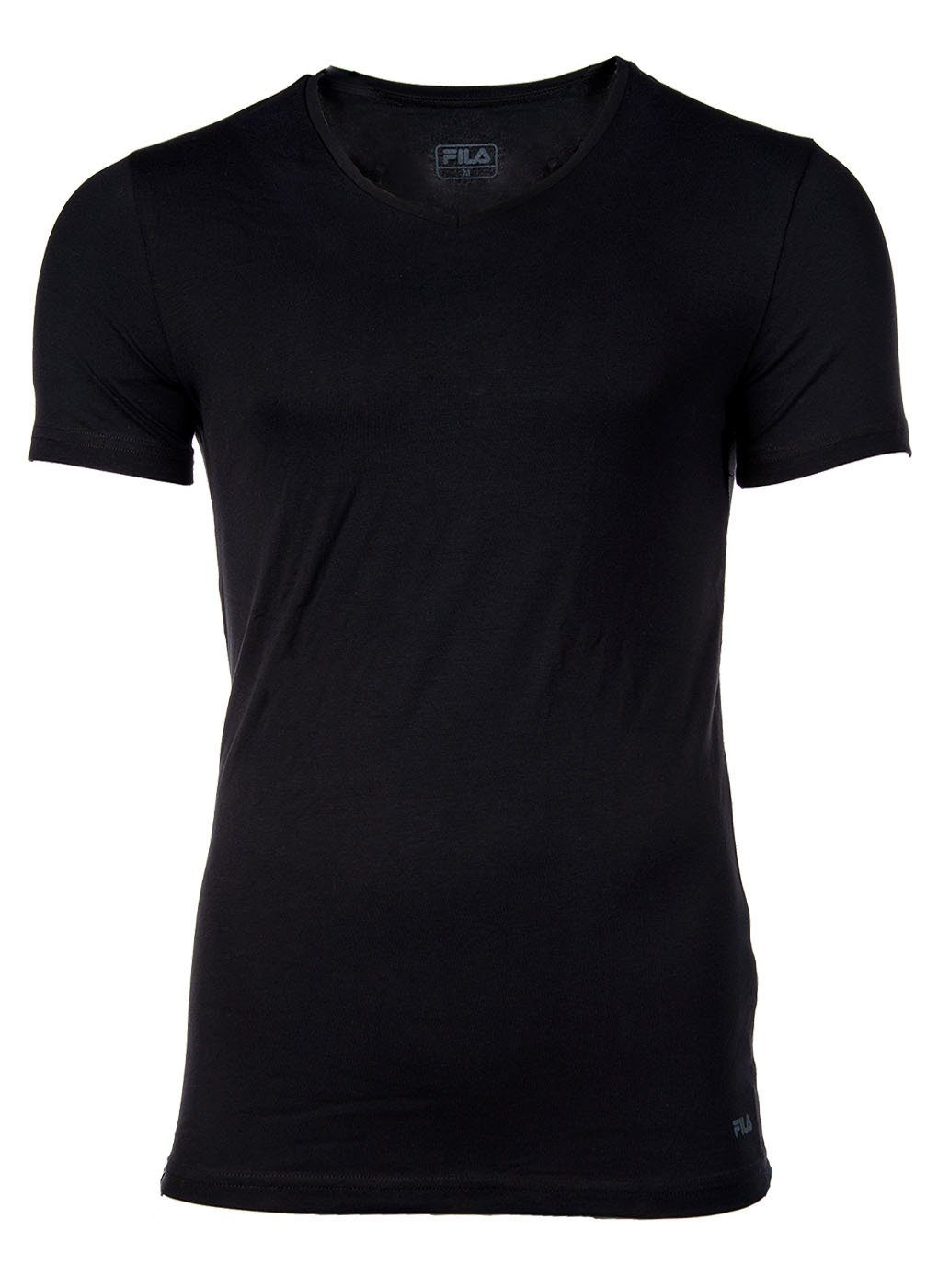 Fila Unterhemd Herren Unterhemd - V-Ausschnitt, Single Jersey Schwarz