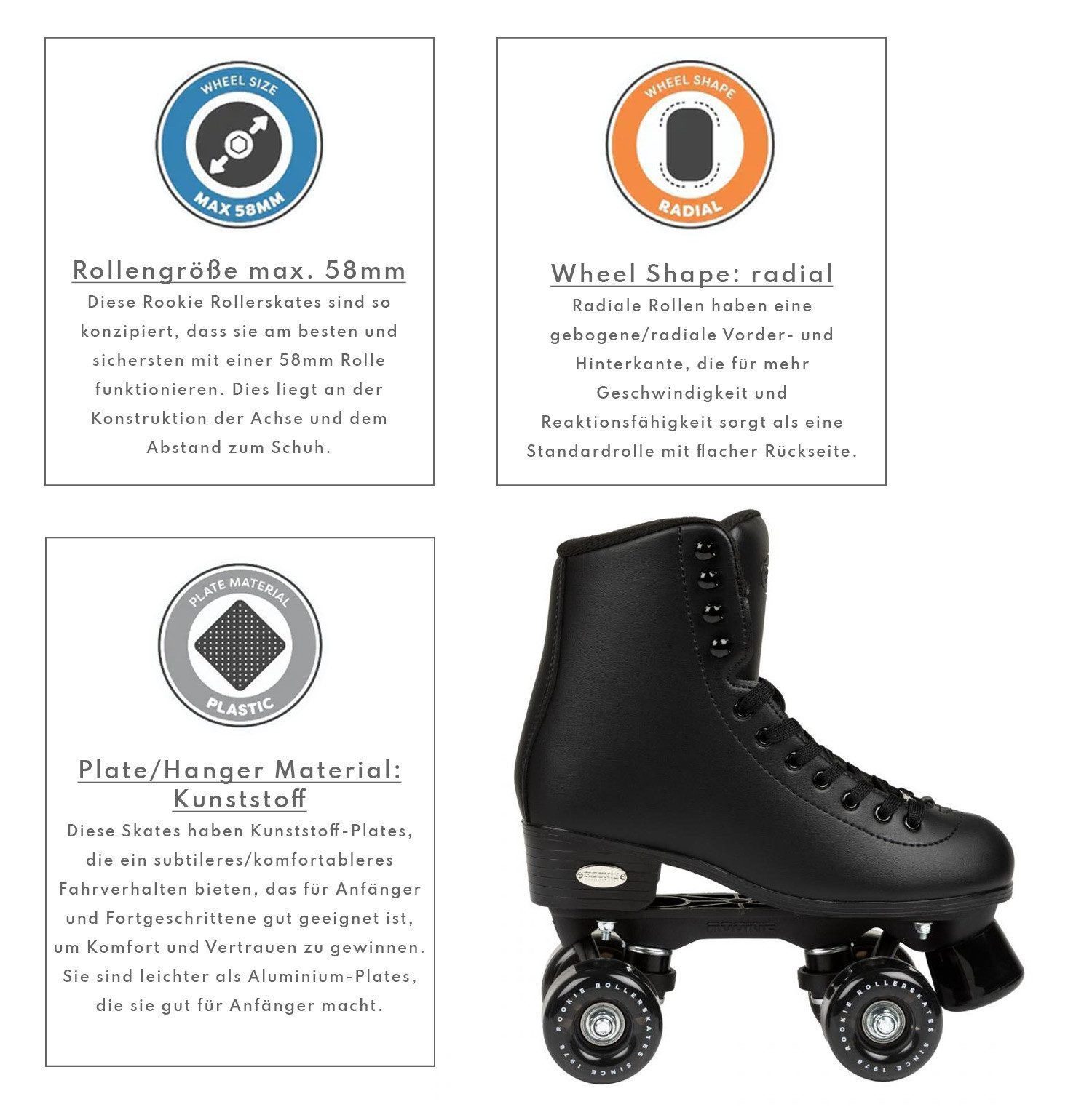 ROOKIE Roller Skates Rollschuhe Classic 78, im Retro-Design – Bild 4 von 5