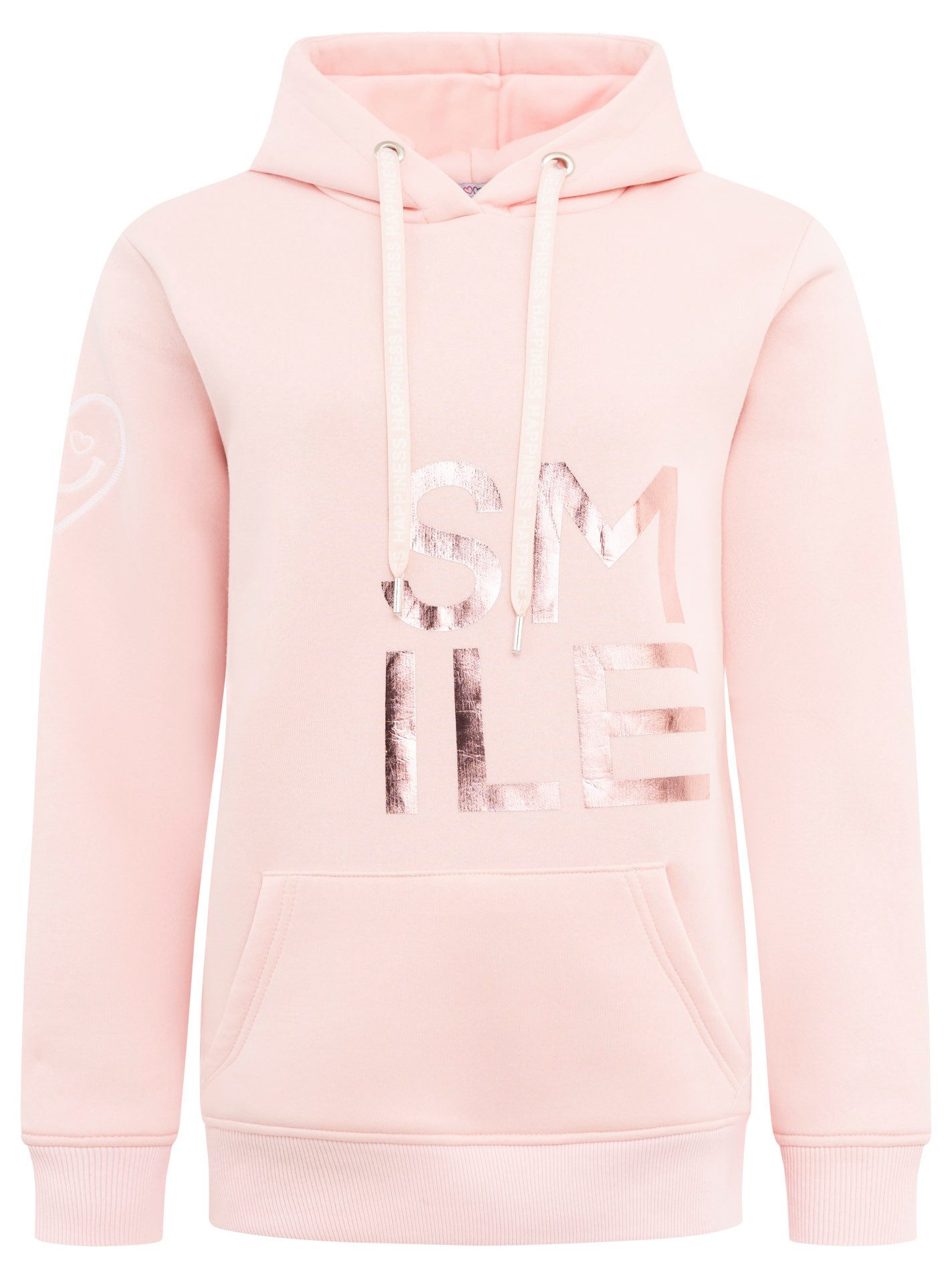 Zwillingsherz Hoodie "Alissa Shiny" glänzender Print, Daumenloch, Kordel, g günstig online kaufen