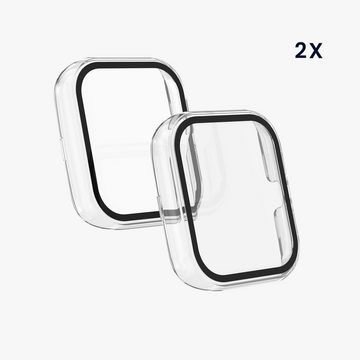 kwmobile Smartwatch-Hülle 2x Hülle für Huami Amazfit Bip 3 / Bip 3 Pro, Fullbody Fitnesstracker Glas Cover Case Schutzhülle Set