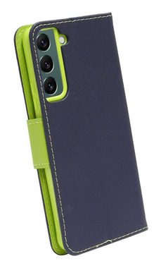 cofi1453 Handyhülle Buch Tasche für SAMSUNG GALAXY S22 PLUS Blau-Grün 6,8 Zoll, Kunstleder Schutzhülle Handy Wallet Case Cover mit Kartenfächern, Standfunktion