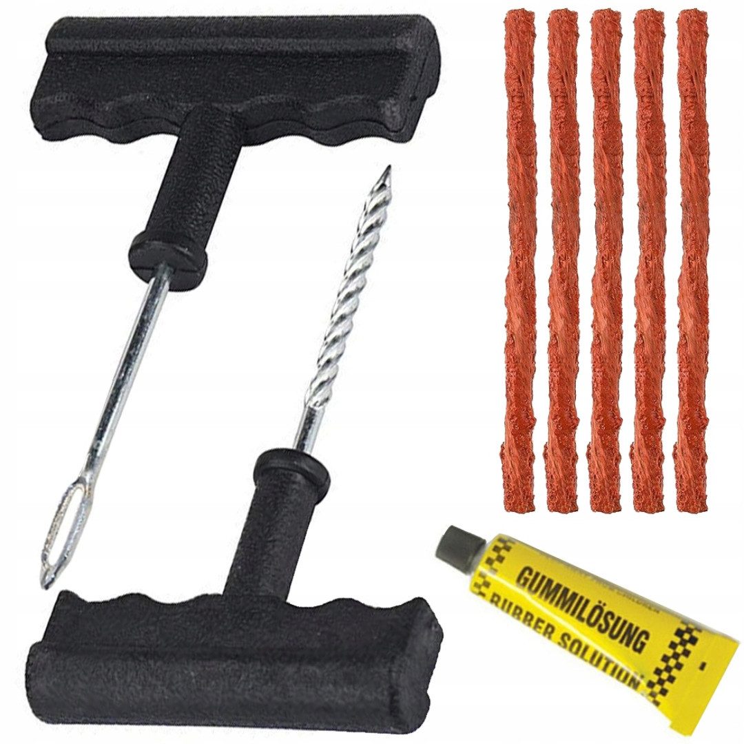VERK GROUP Reifen-Reparaturset Reifenreparatur Set 8‑tlg Auto Motorrad Pannenset Flickzeug, Set, 1-St., Setumfang 8 Teile, Anwendung schlauchlose Reifen, Werkzeuge manuell, Kompakt, mobil