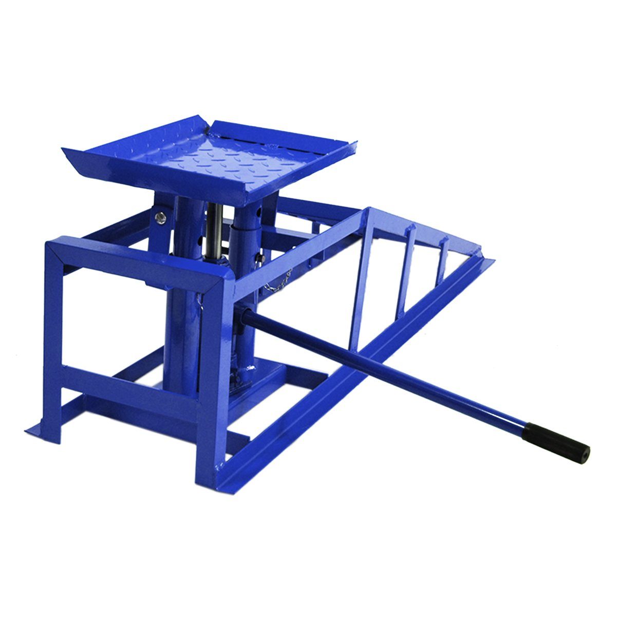 HELO24 Auffahrrampe hydraulisch höhenverstellbar PKW 2x blau Tragkraft 2t pro Stück