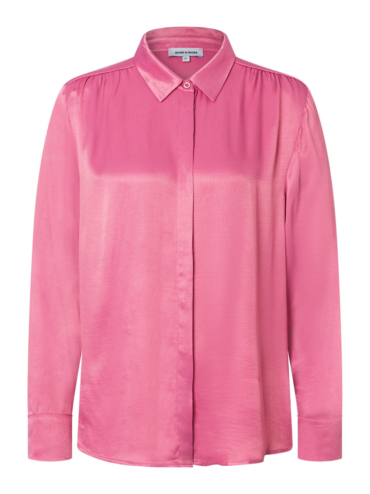 MORE&MORE Langarmbluse glänzende Satinbluse günstig online kaufen