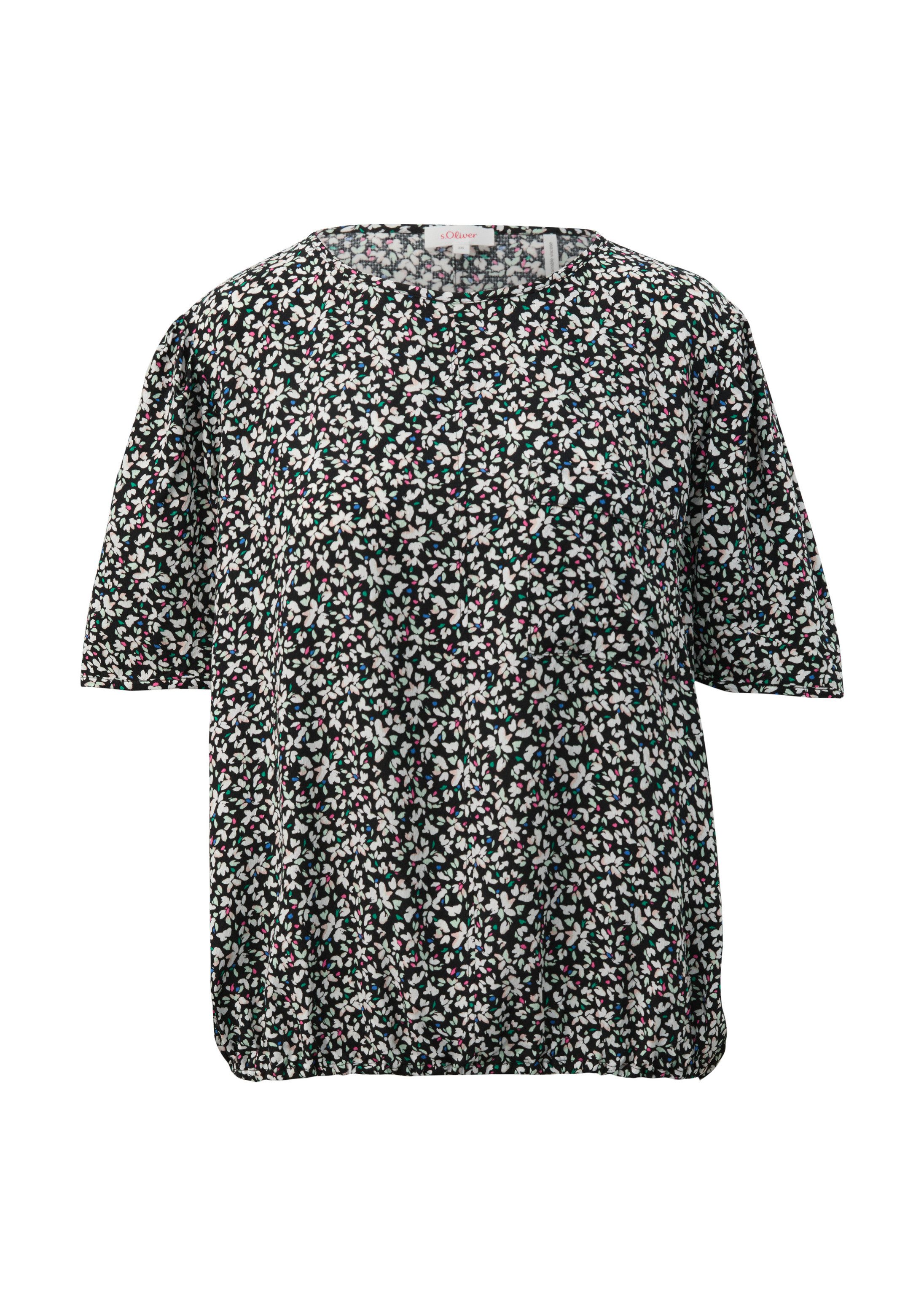 s.Oliver Kurzarmbluse Bluse Bluse mit Dobby-Struktur
