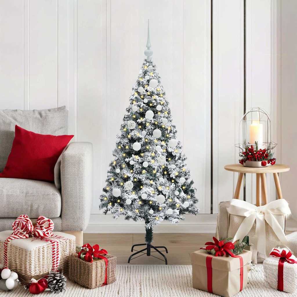vidaXL Künstlicher Weihnachtsbaum vidaXL Künstlicher Weihnachtsbaum mit 150 LEDs mit Ständer Weiß 120 cm