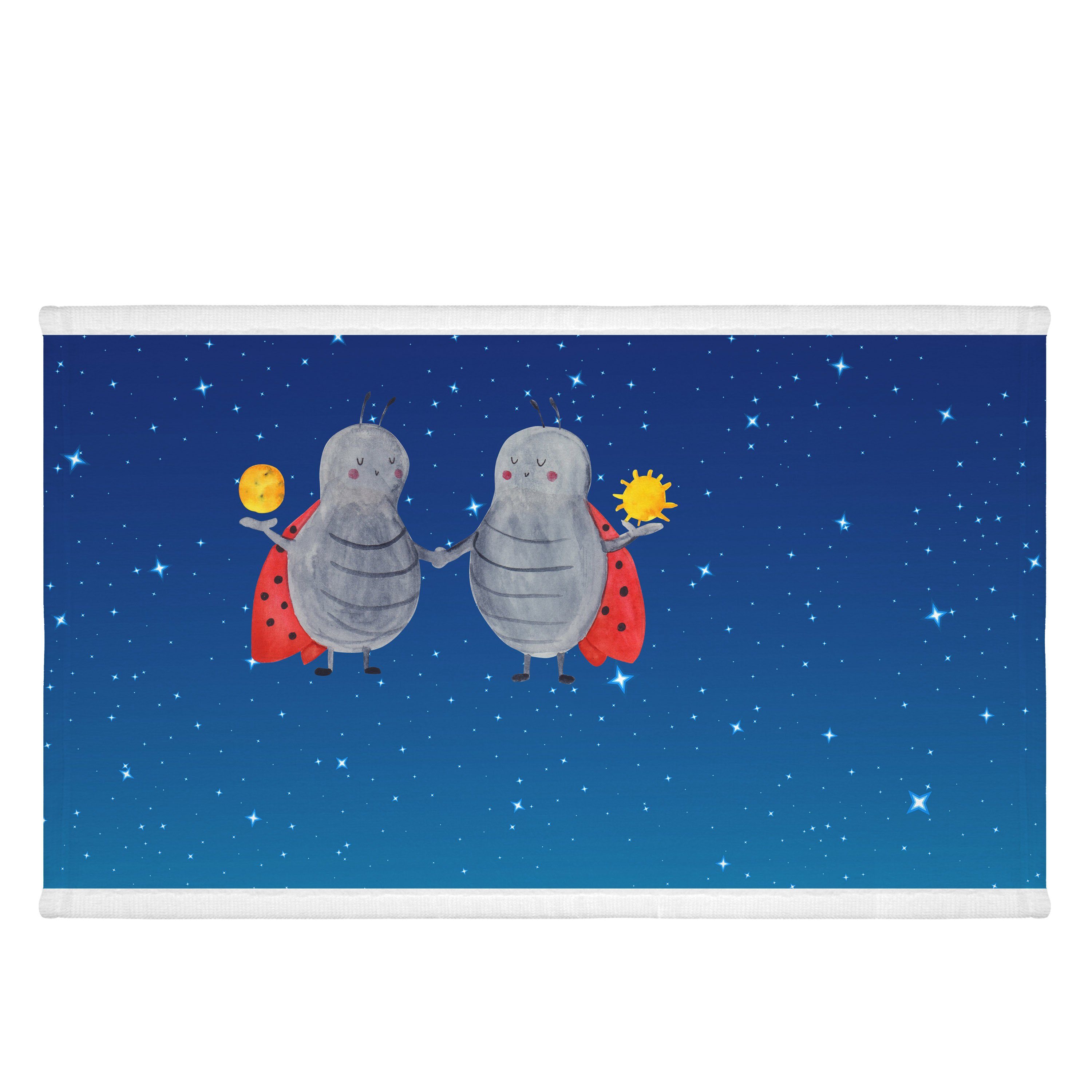 Mr. & Mrs. Panda Handtuch Sternzeichen Zwilling - Sternenhimmel Blau - Geschenk, groß, Horoskop, (1-St)