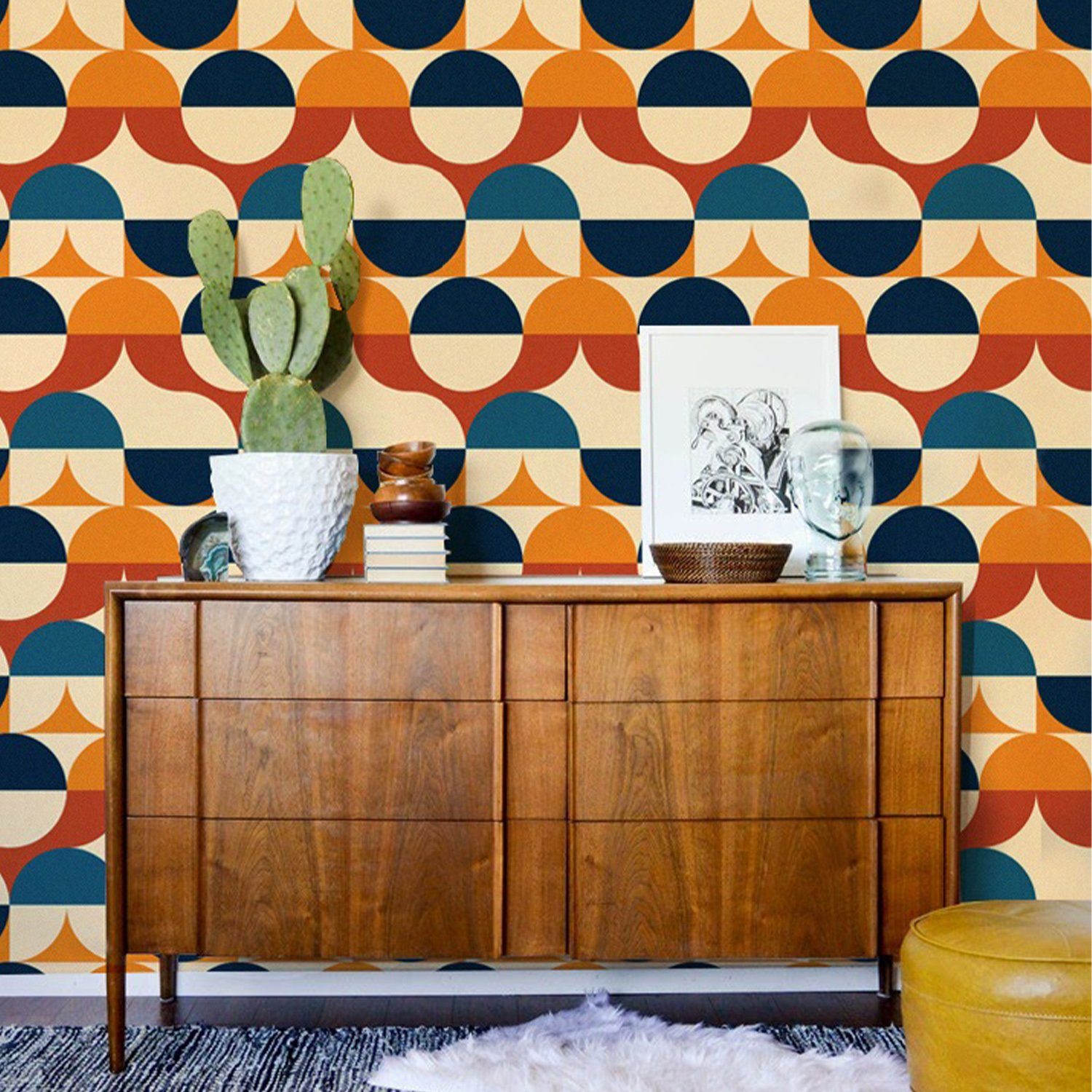 Tulup Fototapete Vintage Fototapete Wohnzimmer XXL Wand Tapete - Retro, gla günstig online kaufen