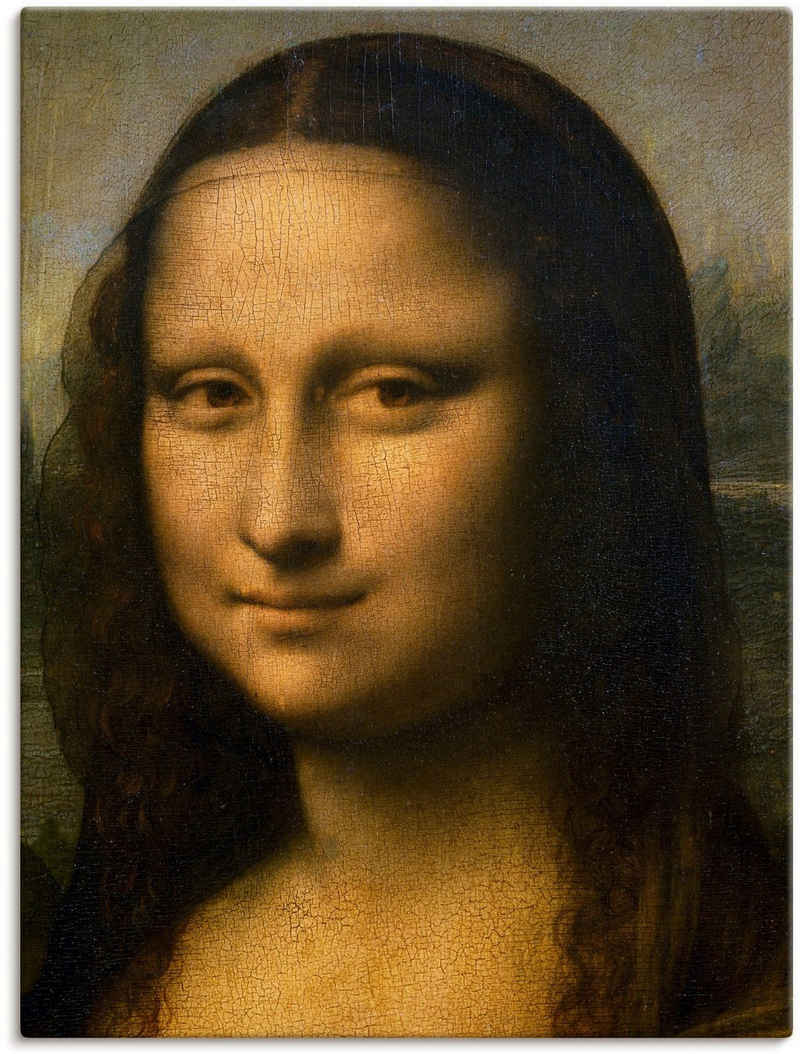 Artland Leinwandbild Mona Lisa. Detail Kopf. 1503-1506, Frau (1 St), auf Keilrahmen gespannt
