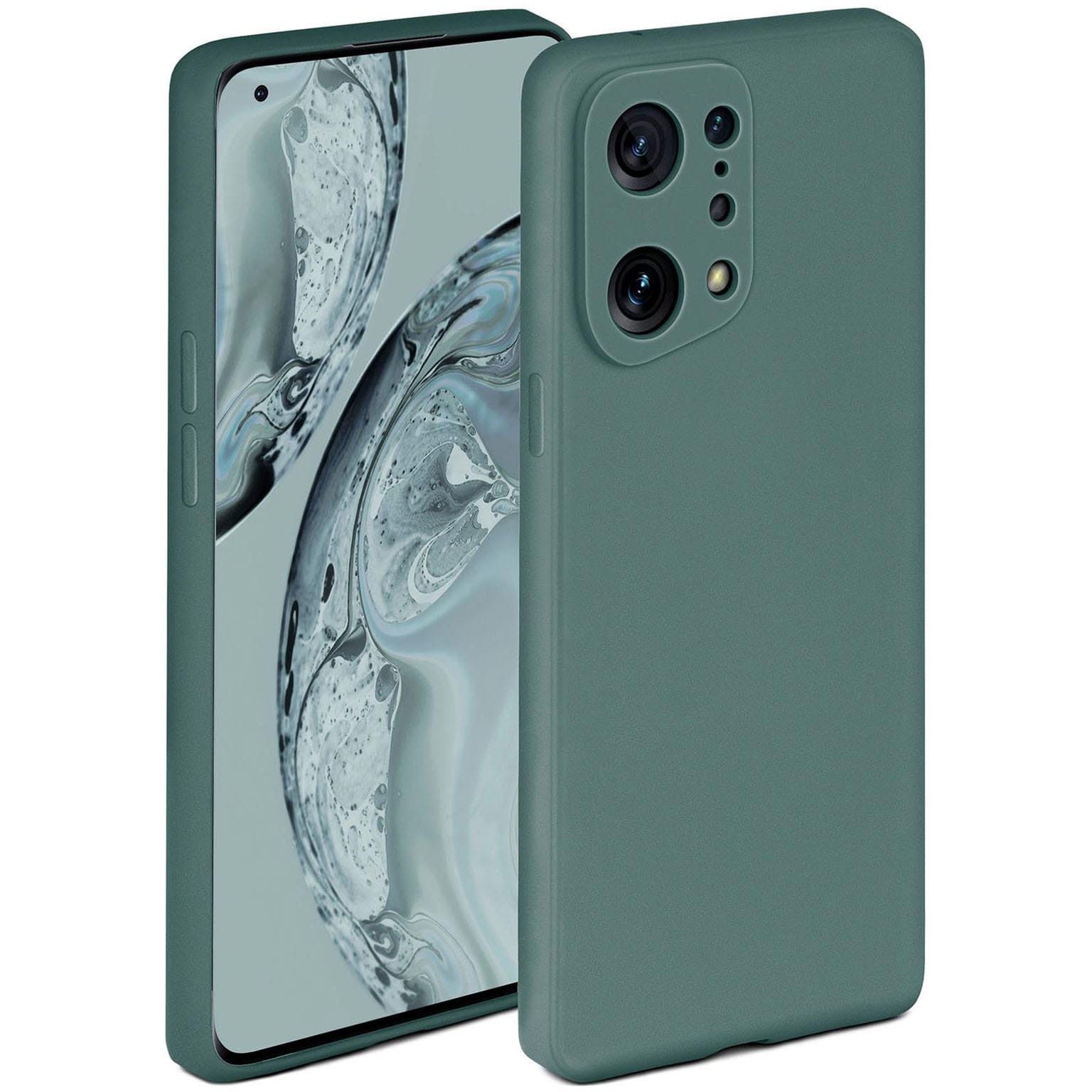 ONEFLOW Handyhülle für Oppo Find X5 Pro Hülle Silikon Soft Case Petrol Grün 6,7 Zoll, Silikonhülle Cover Dünn Handytasche TPU Schutzhülle mit Kameraschutz