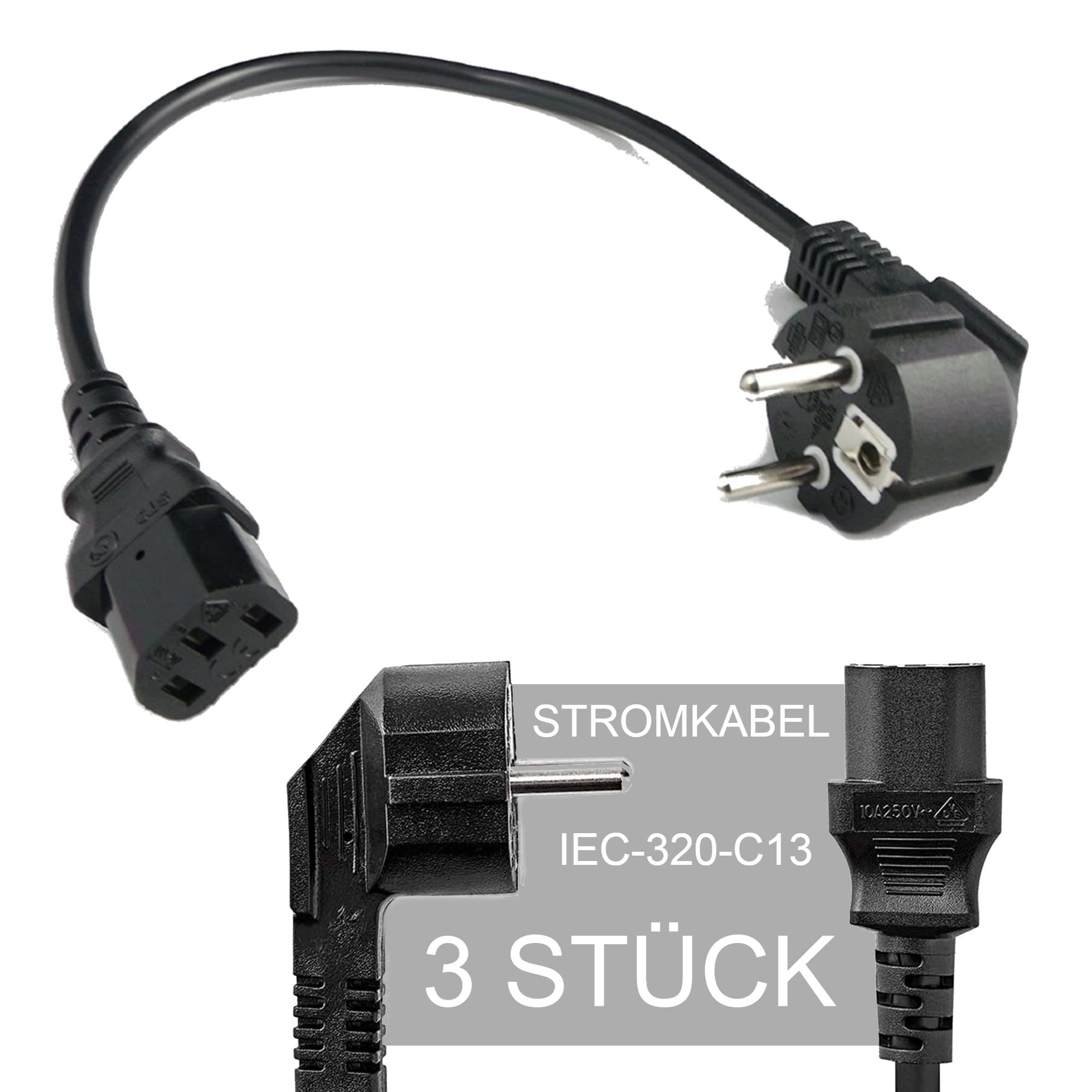 kurz Kurzes Stück Stromkabel 0,4m Kaltgerätekabel Kabel 3 IEC-320-C13 Stromkabel TronicXL