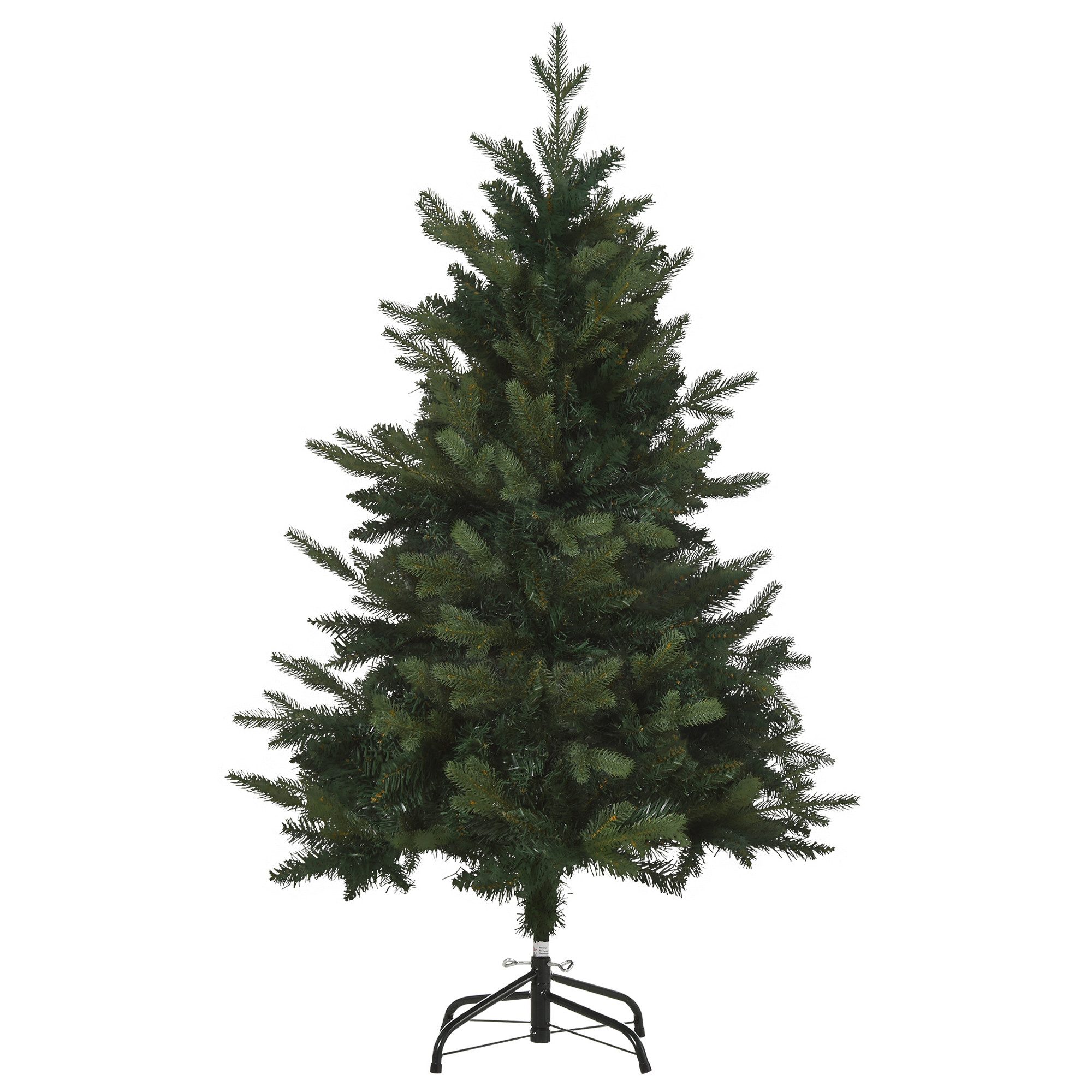 HOMCOM Künstlicher Weihnachtsbaum Christbaum 657 Zweige Metallfuß PVC, Kunsttanne, 85 x 120 cm (BxH), grün