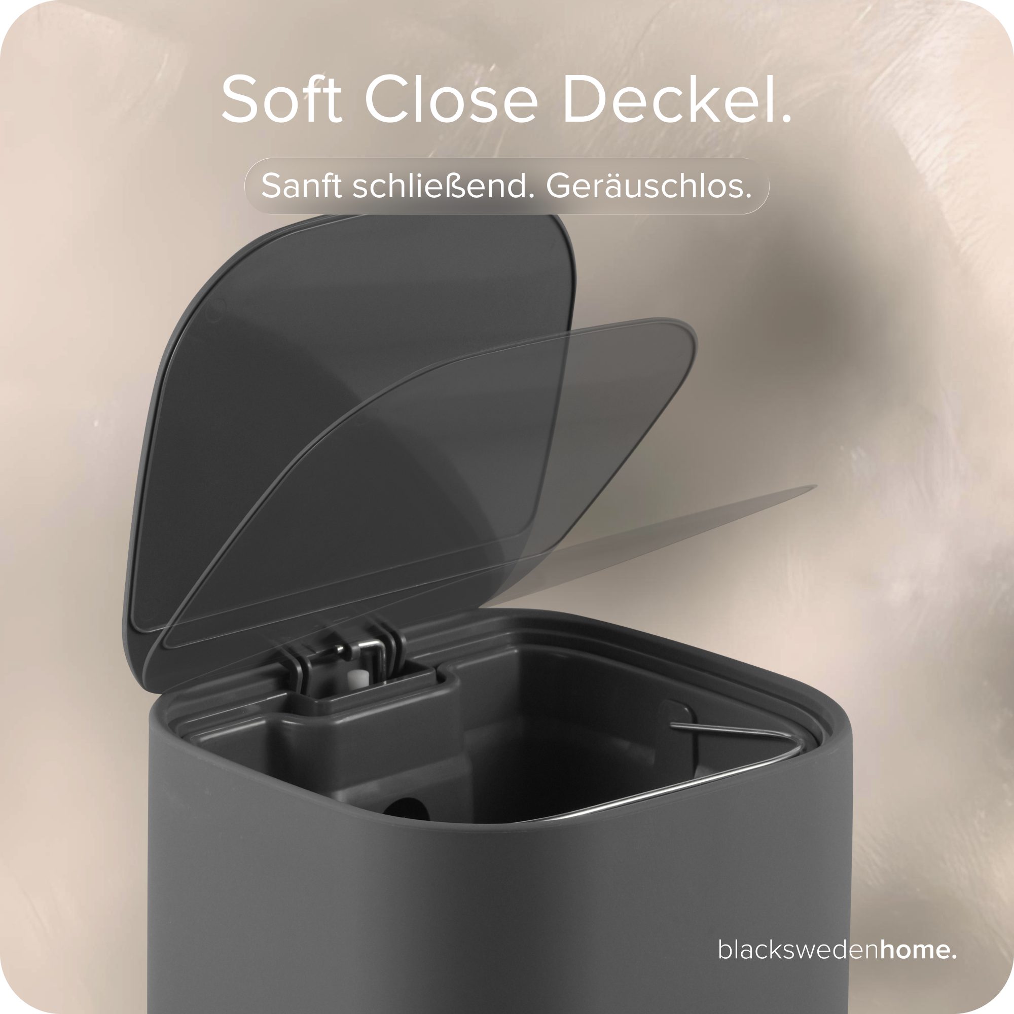blackswedenhome. Mülleimer Bad Mülleimer - 5L mit Softclose-Deckel und Soft Touch Oberfläche, Soft Close Deckel, Soft Touch Oberfläche