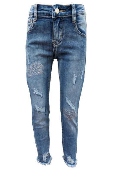 Family Trends Slim-fit-Jeans mit ausgefranstem Saum