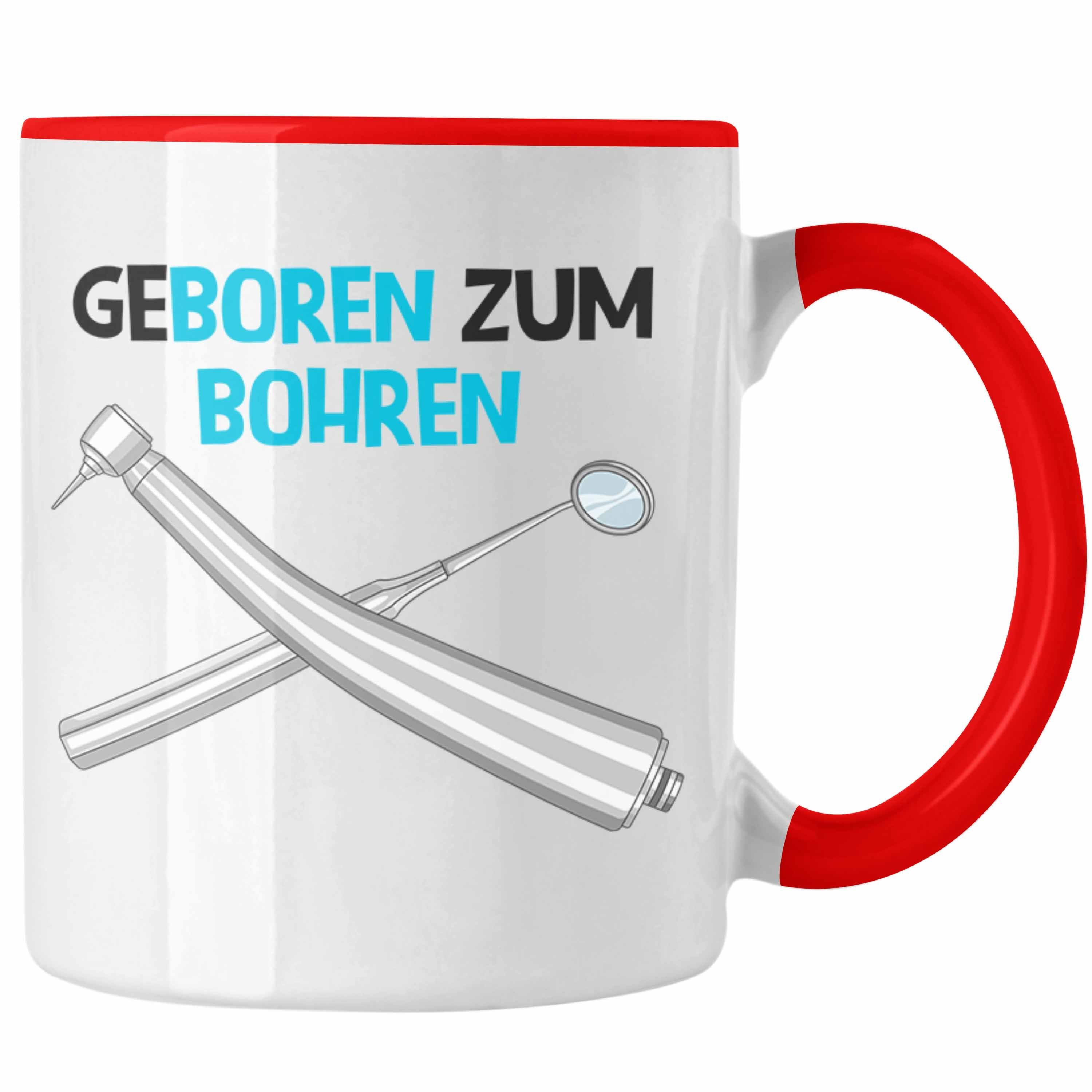 Trendation Tasse Trendation - Zahnmedizinische Fachangestellte Geschenk Tasse mit Spruch Zahnarzt Geschenkidee Zahnartzhelferin Rot