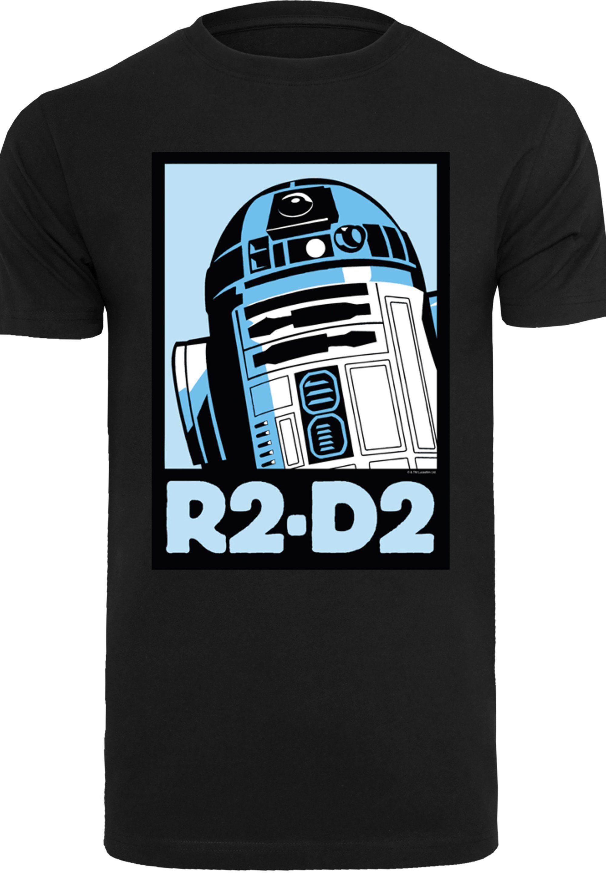 T-Shirt Star Round with Neck F4NT4STIC Kurzarmshirt Poster (1-tlg) Wars R2-D2 Herren