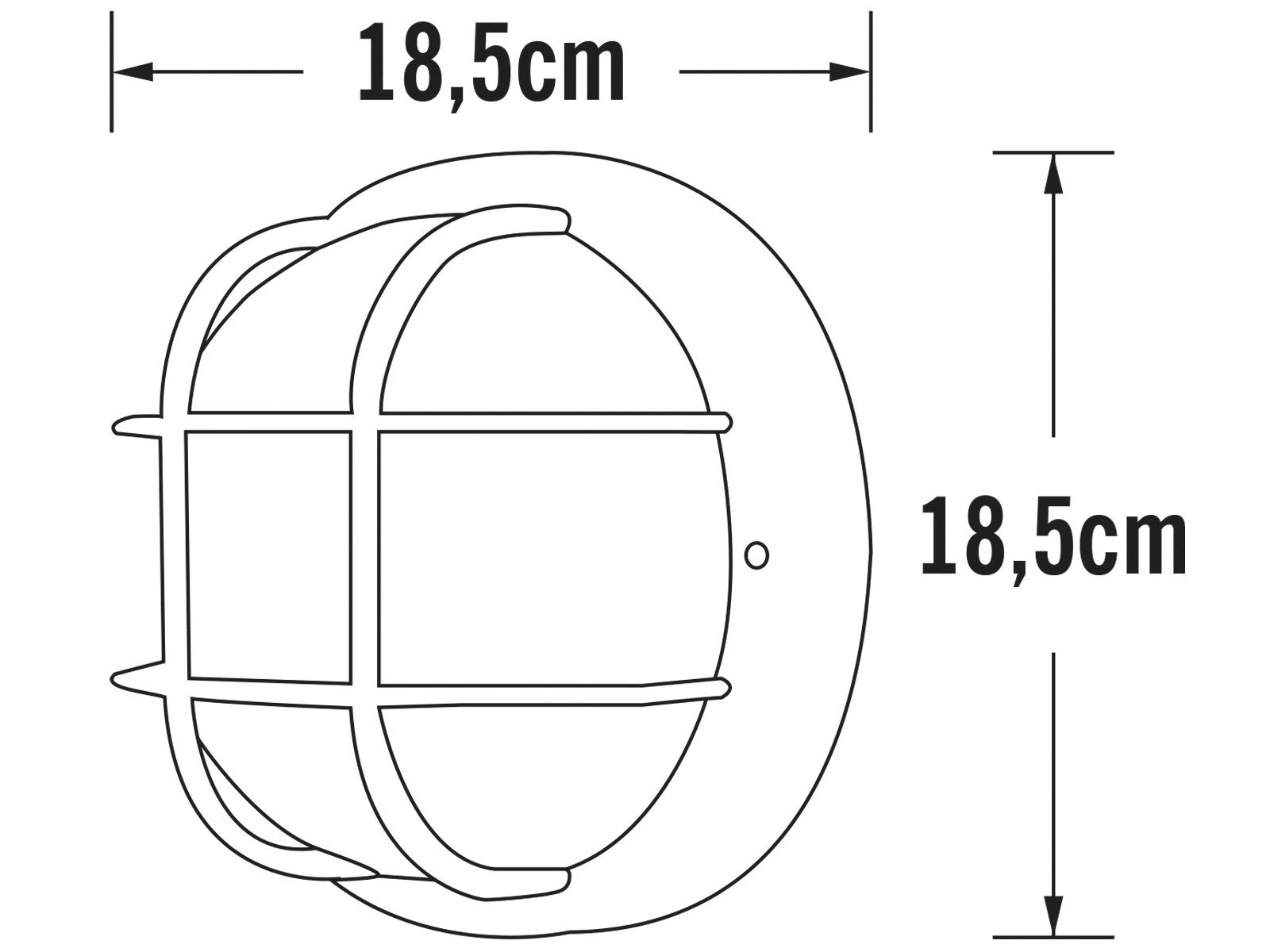 KONSTSMIDE LED Außen-Wandleuchte, LED wechselbar, Warmweiß, Kellerleuchte, Fassadenbeleuchtung Haus-wand beleuchten, Weiß Ø 18,5cm