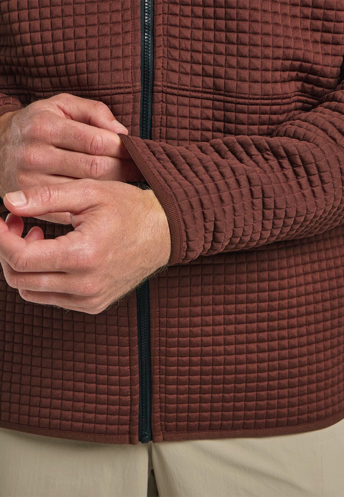 Jack Wolfskin Fleecejacke Mogari Hooded Full Zip (atmungsaktiv, Recyclingpolyester) braun Herren