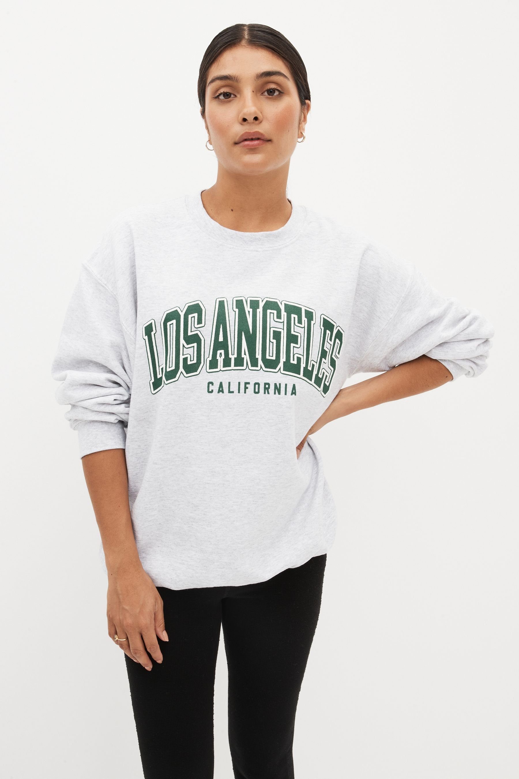 Grafik-Sweatshirt Kapuzensweatshirt (1-tlg) Grey Next Angeles Los