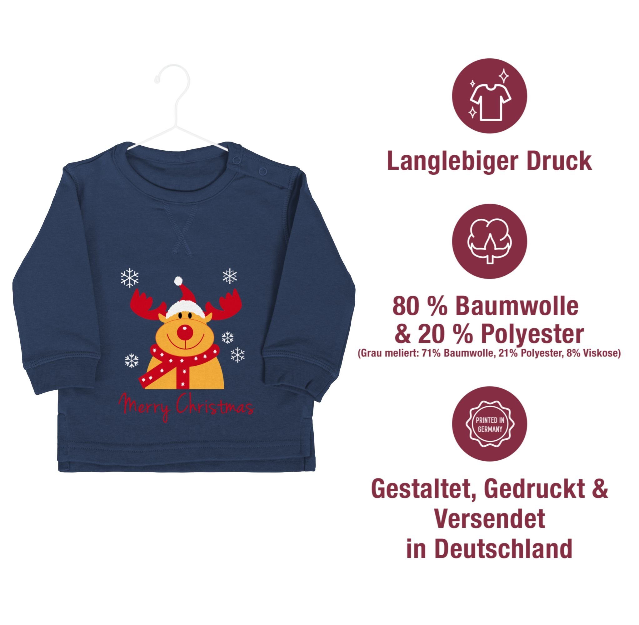 Shirtracer Sweatshirt Merry Christmas Rentier Weihnachten Kleidung Baby