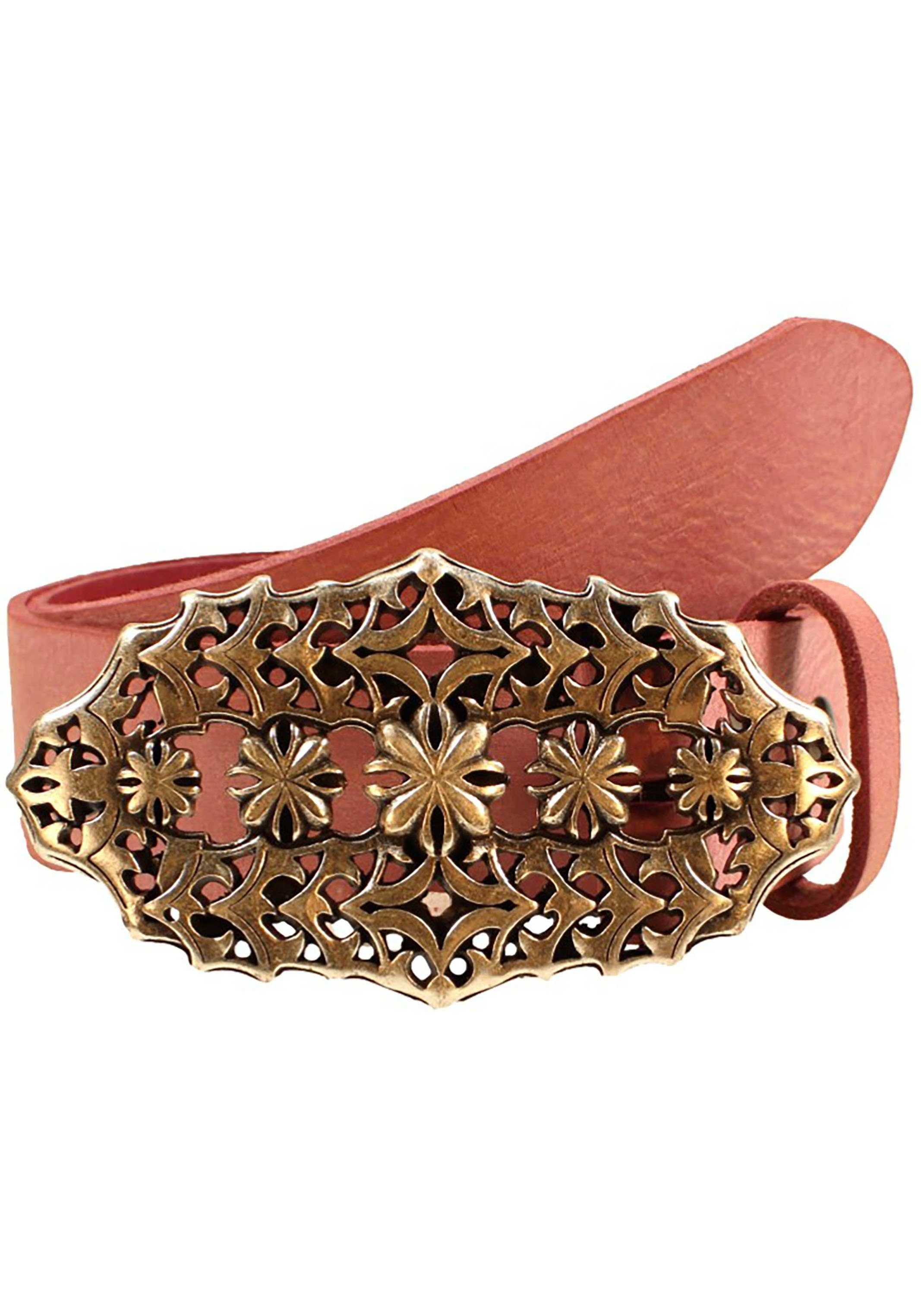 Rettungsring Gürtel Ledergürtel mit austauschbarer Schließe »Blumereihe«