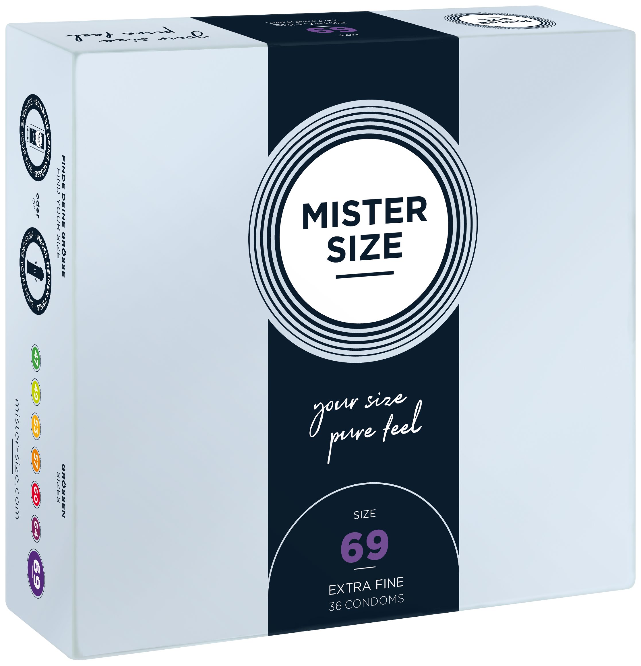 MISTER SIZE Kondome 36 Stück, Nominale Breite 69mm, gefühlsecht & feucht