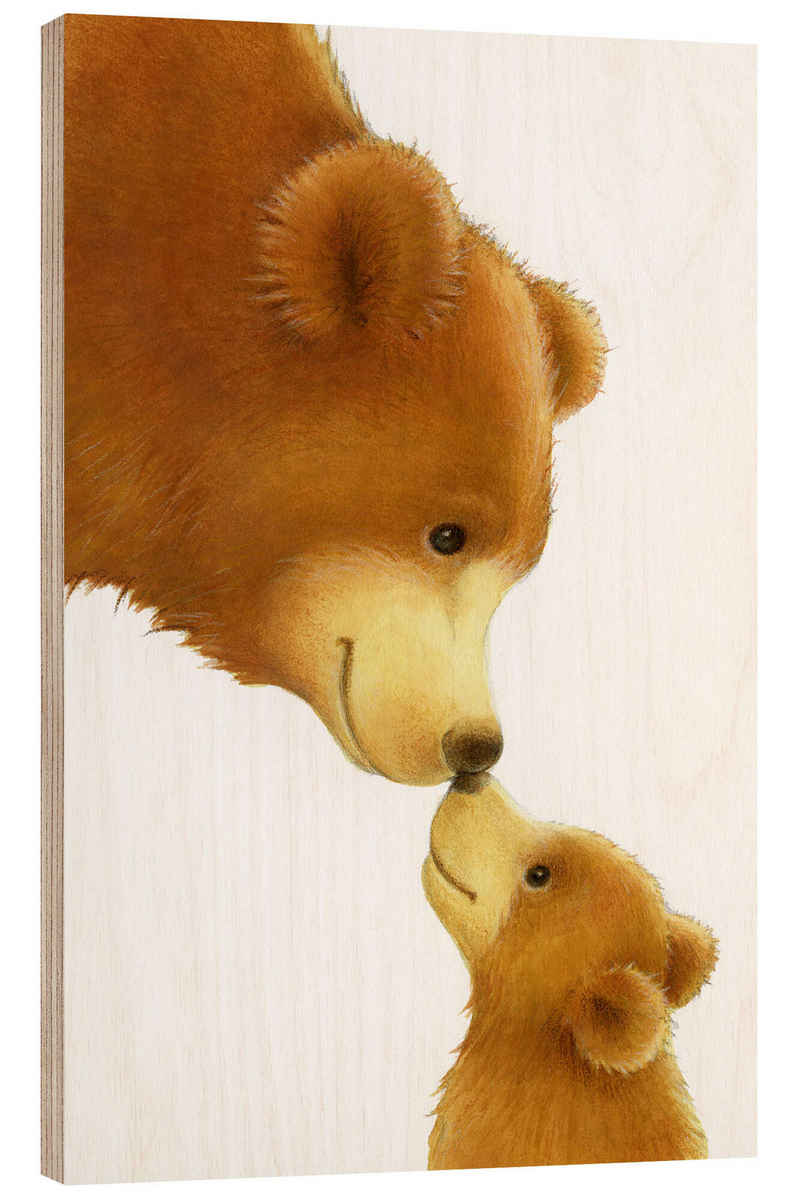 Posterlounge Holzbild Lisa Alderson, Großer Bär, Kleiner Bär, Kinderzimmer Illustration